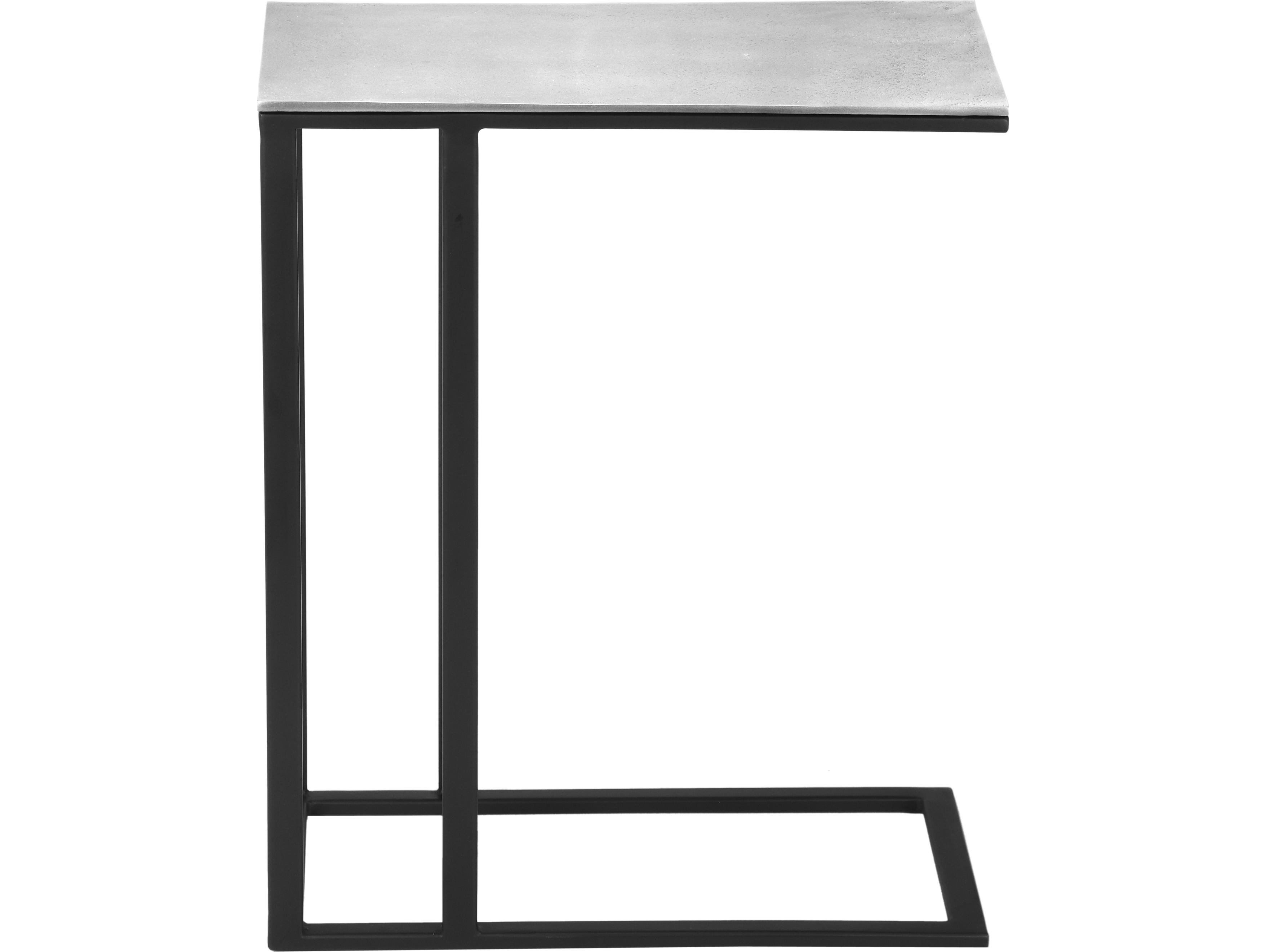 Urbia Elements Tanu Rectangular Metal Vintage Silver End Table