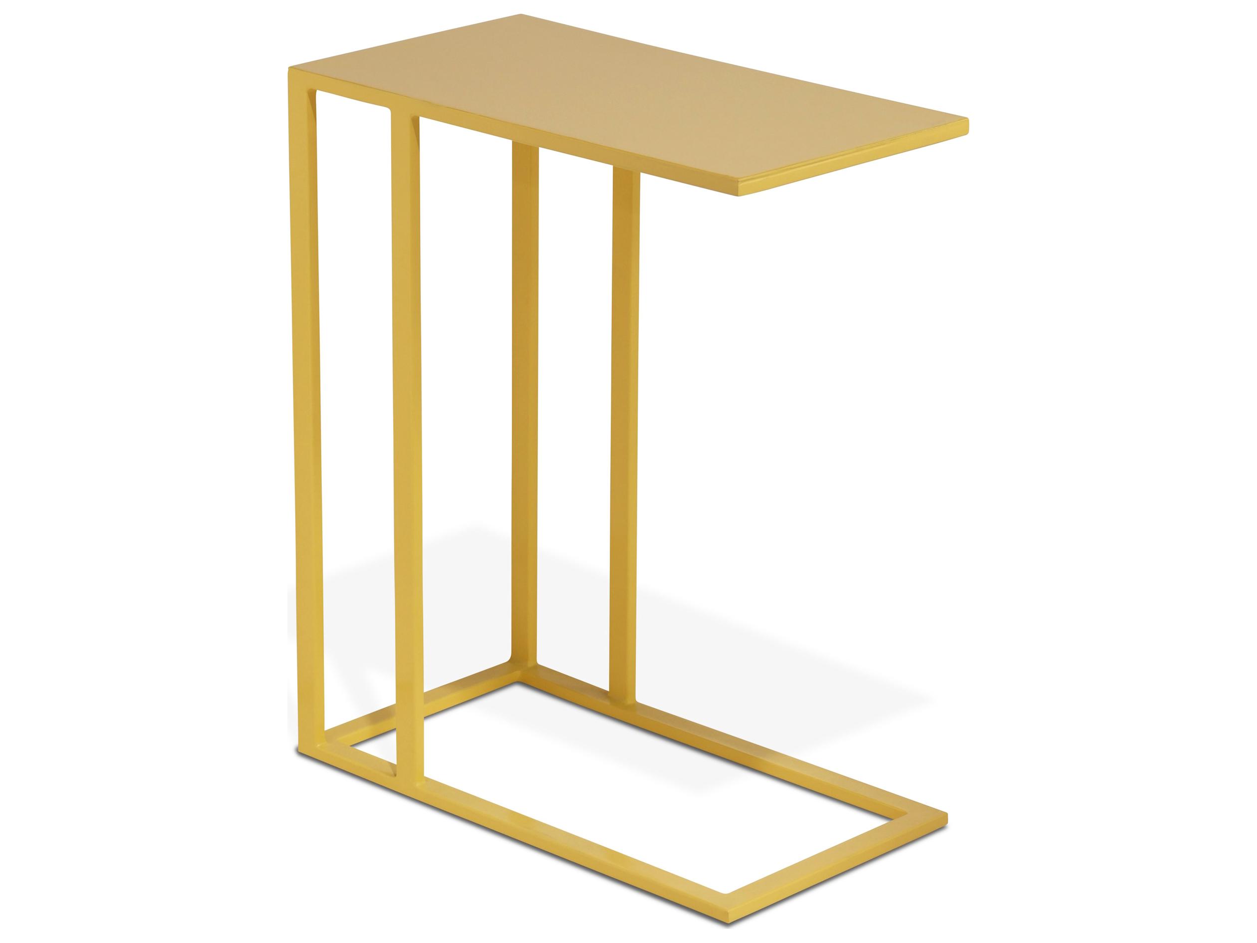 Urbia Elements Square Metal Yellow Ochre End Table