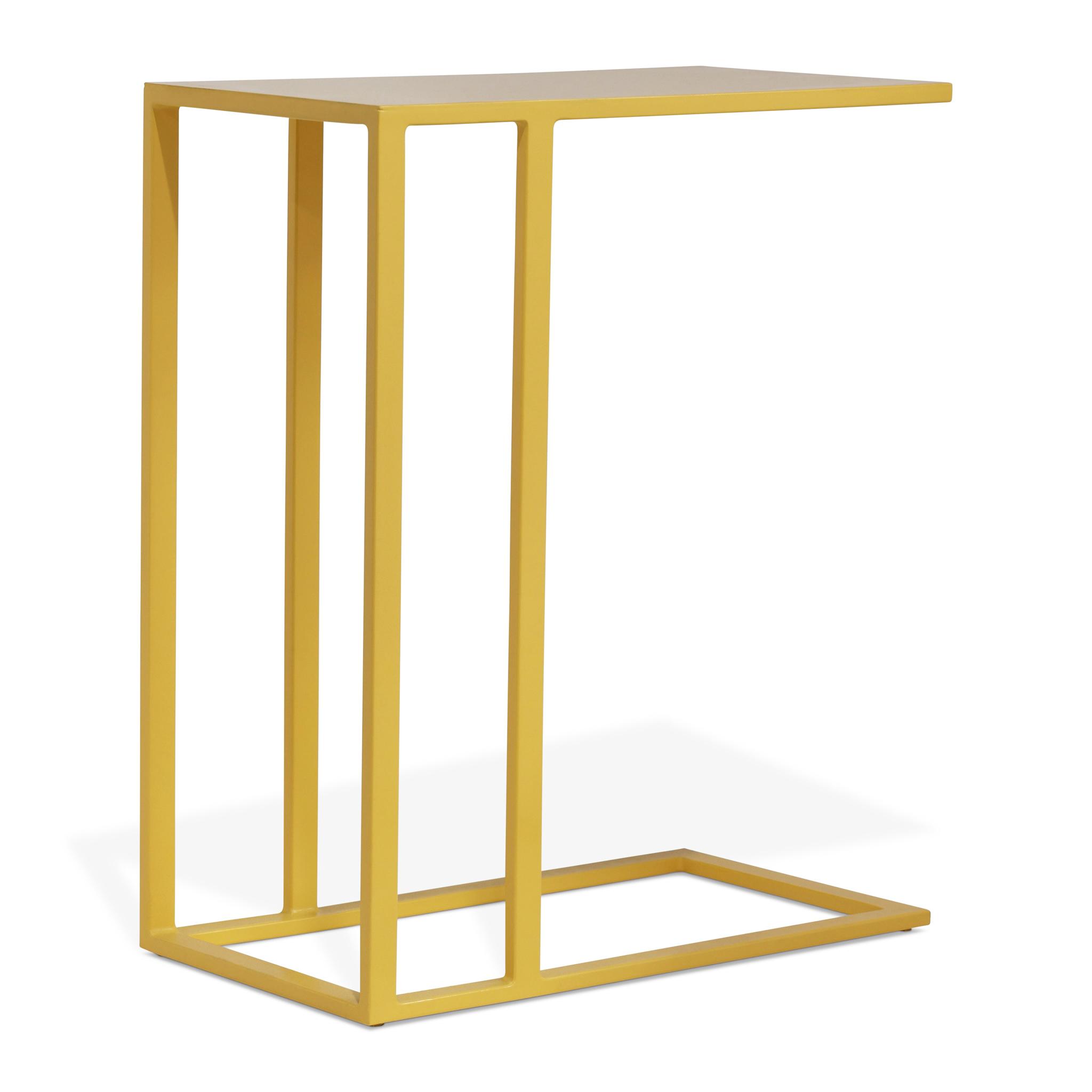 Urbia Elements Square Metal Yellow Ochre End Table
