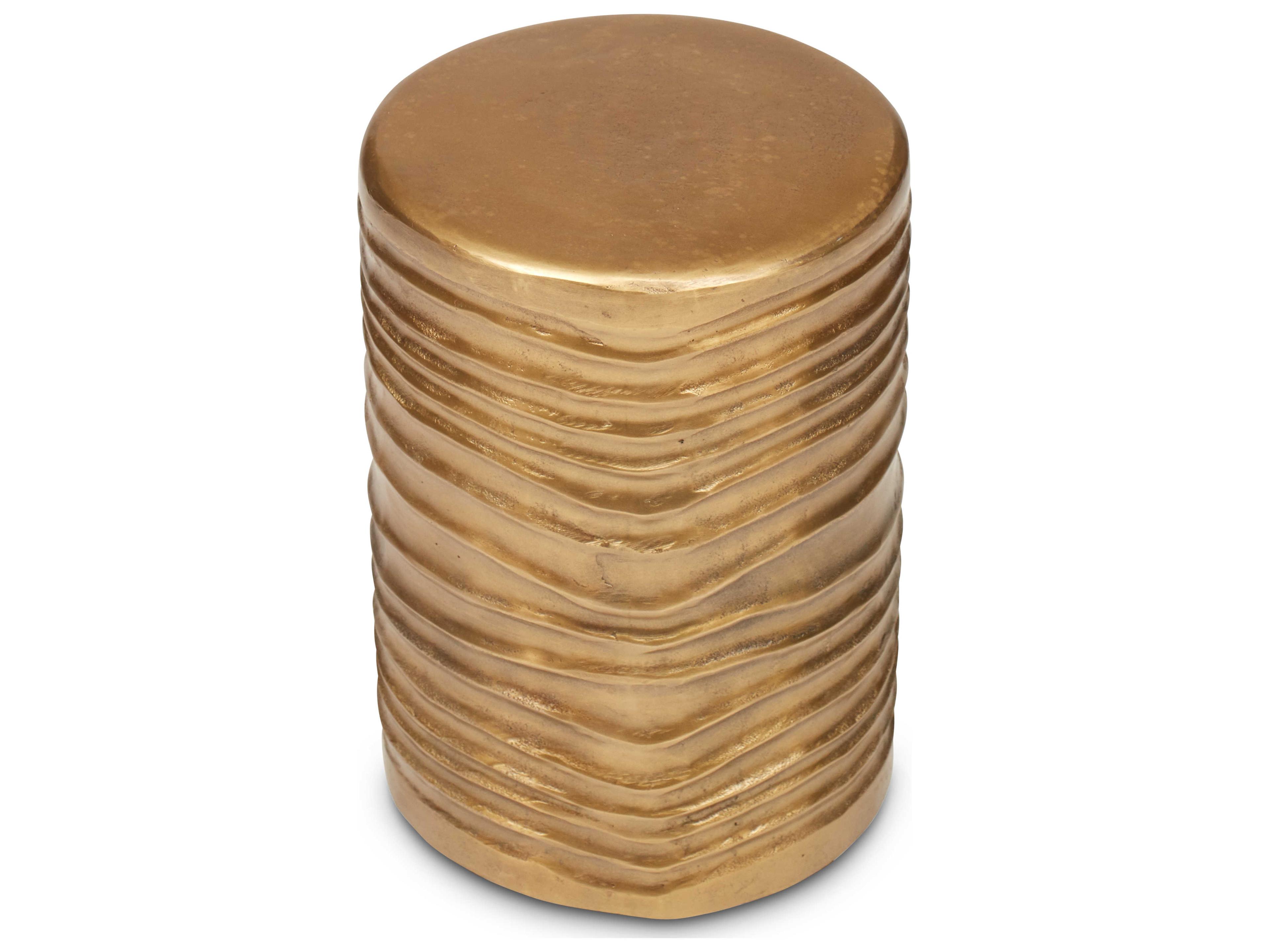 Urbia Elements Antique Brass Gold Accent Stool