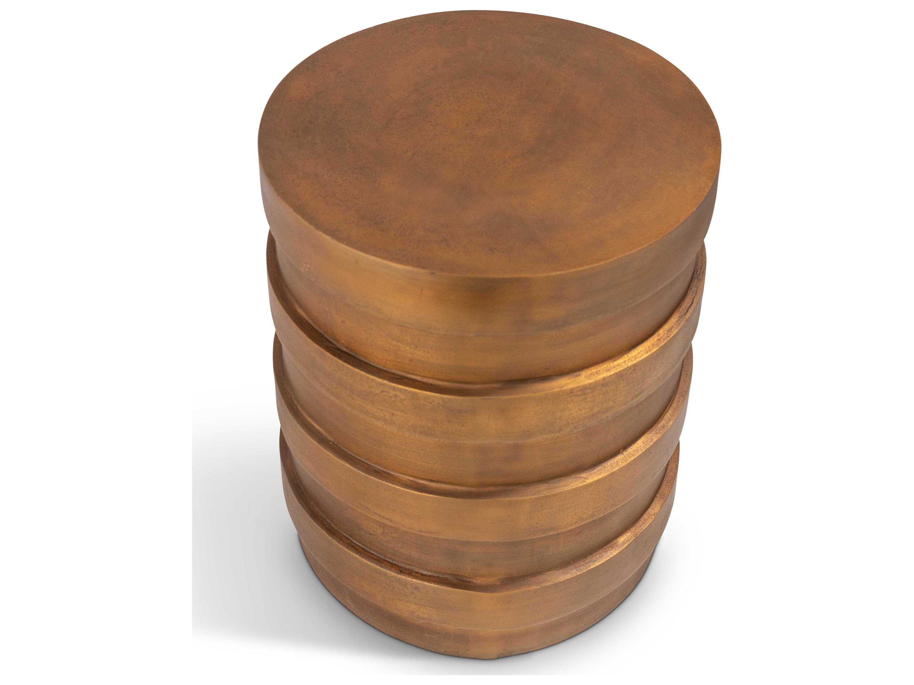 Urbia Elements Turin Vintage Copper Bronze Accent Stool