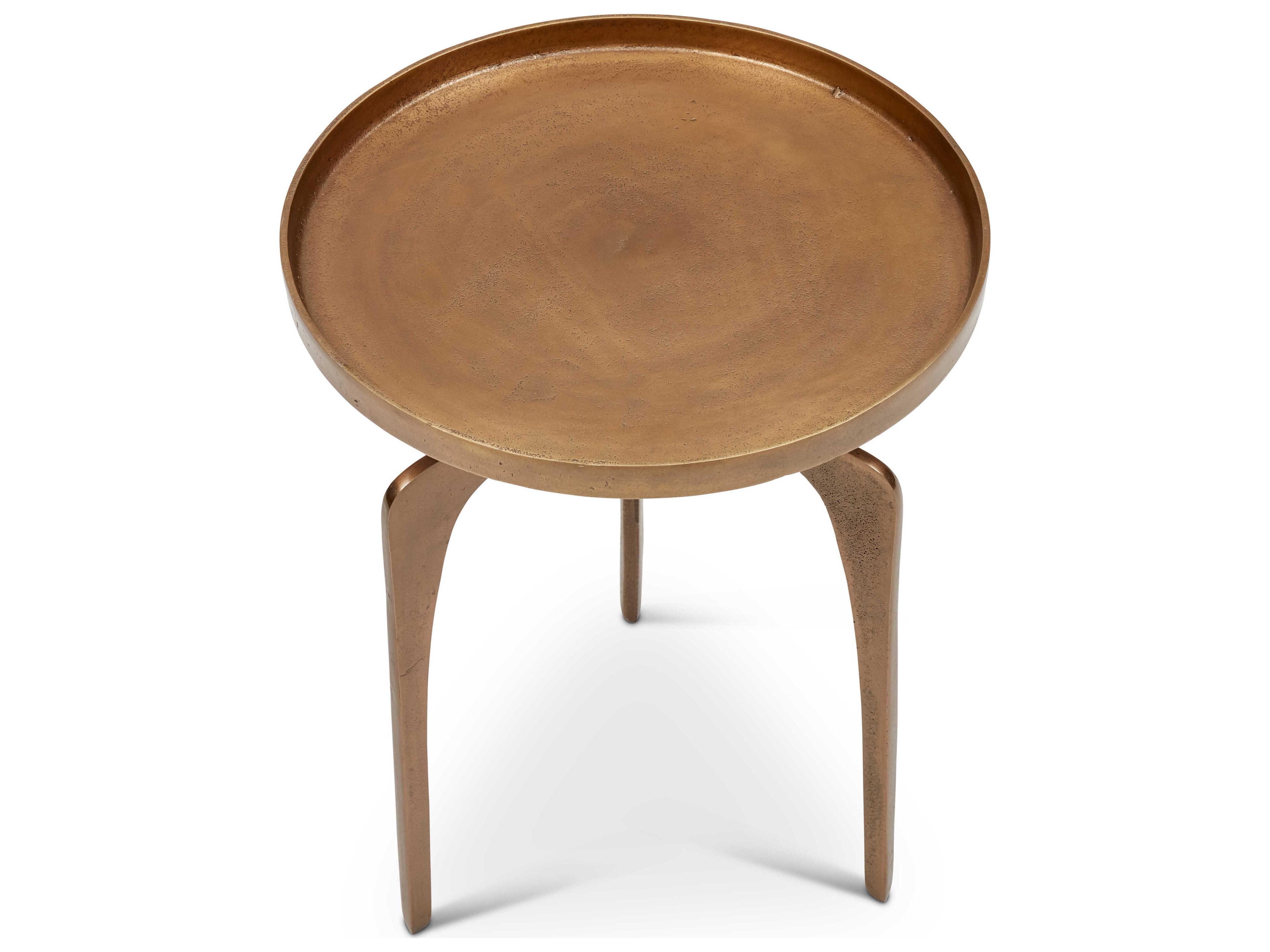 Urbia Elements Round Metal Antique Brass End Table