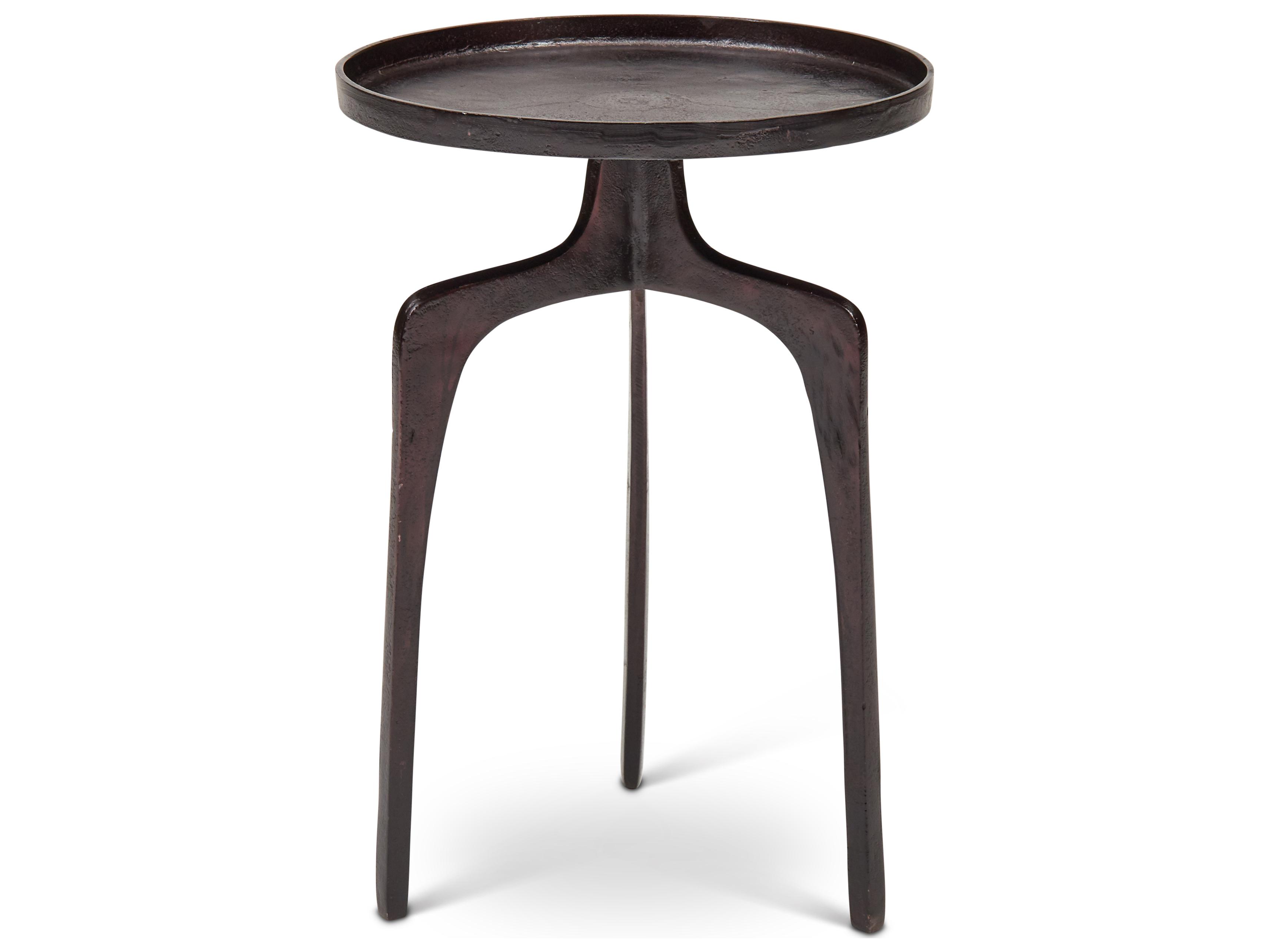 Urbia Elements Round Metal Raw Bronze End Table