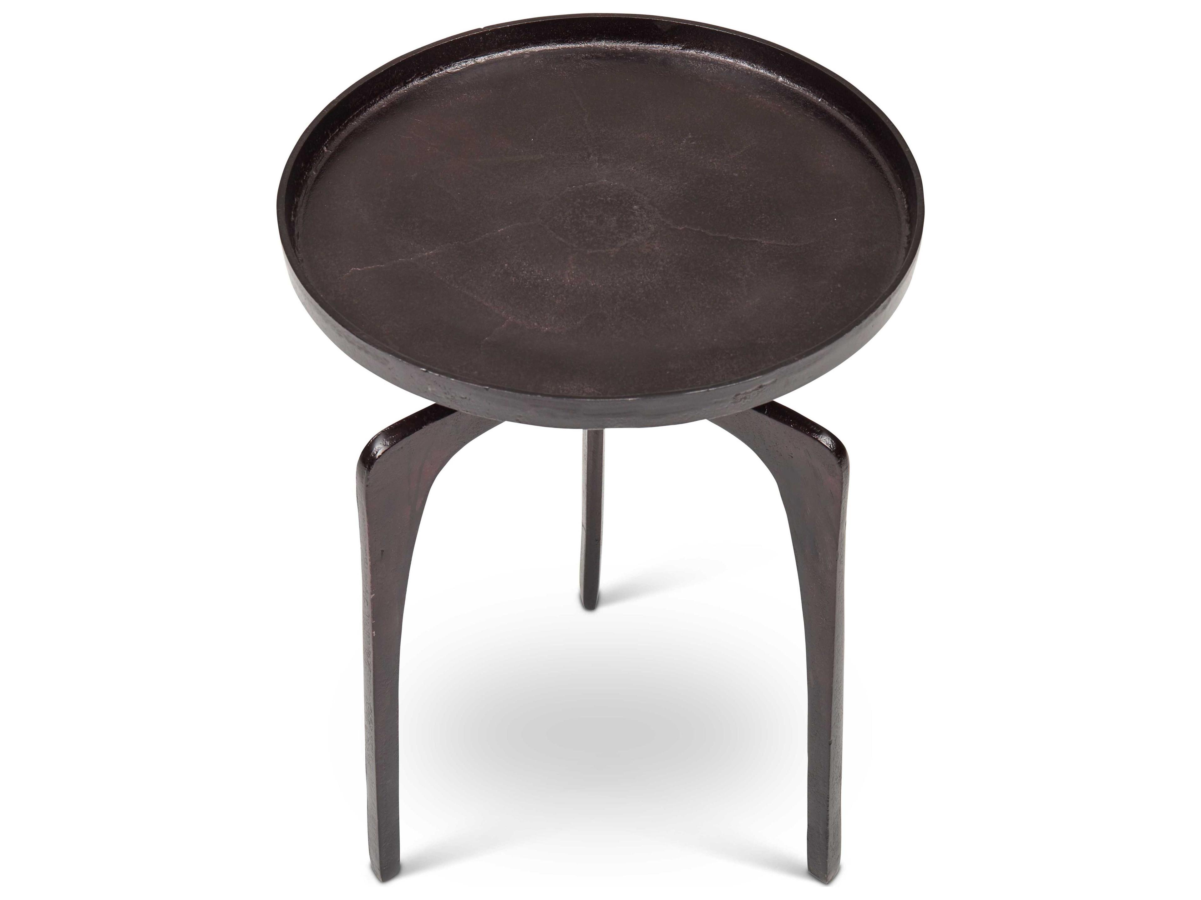 Urbia Elements Round Metal Raw Bronze End Table