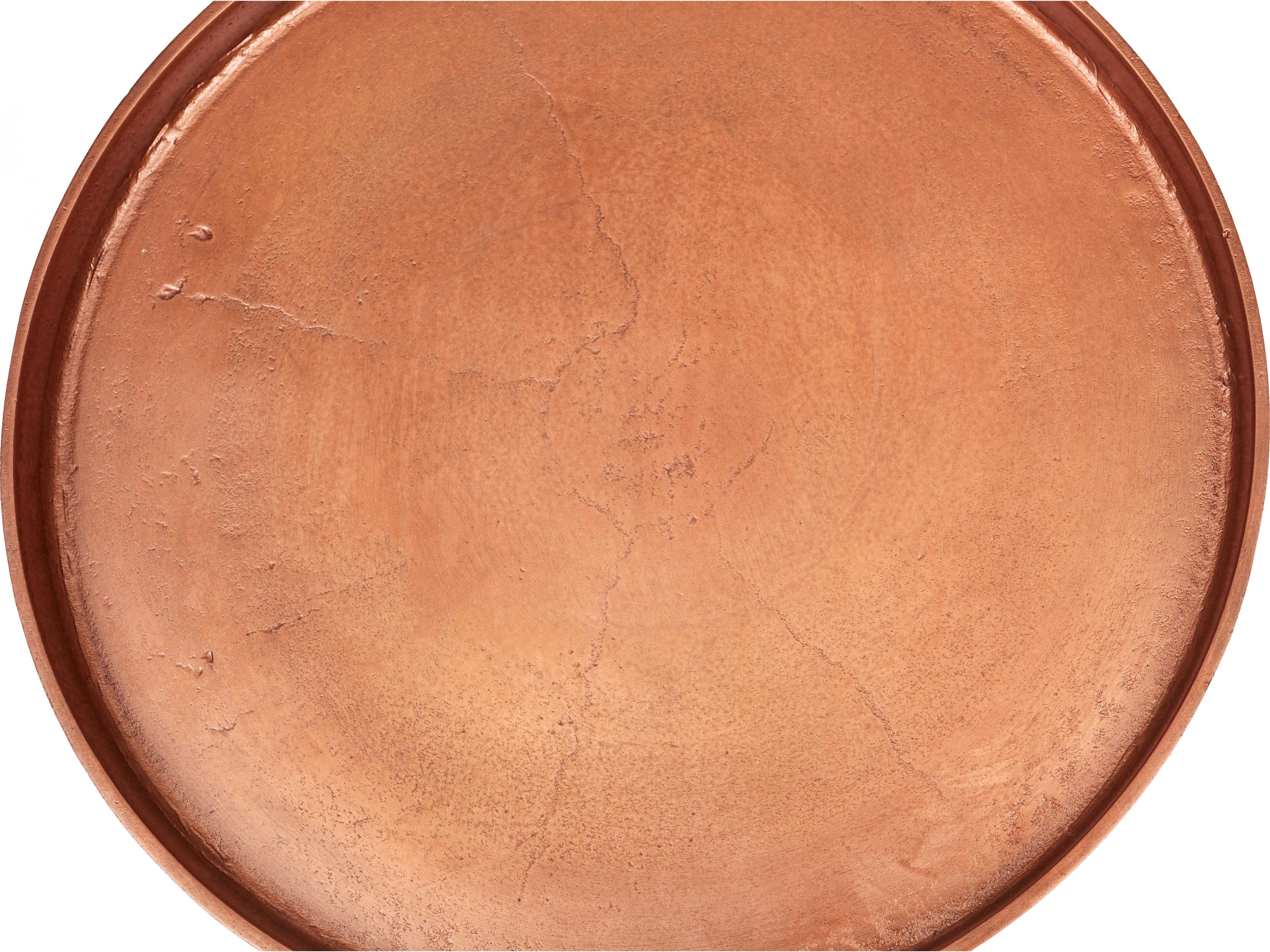 Urbia Elements Round Metal Vintage Copper End Table