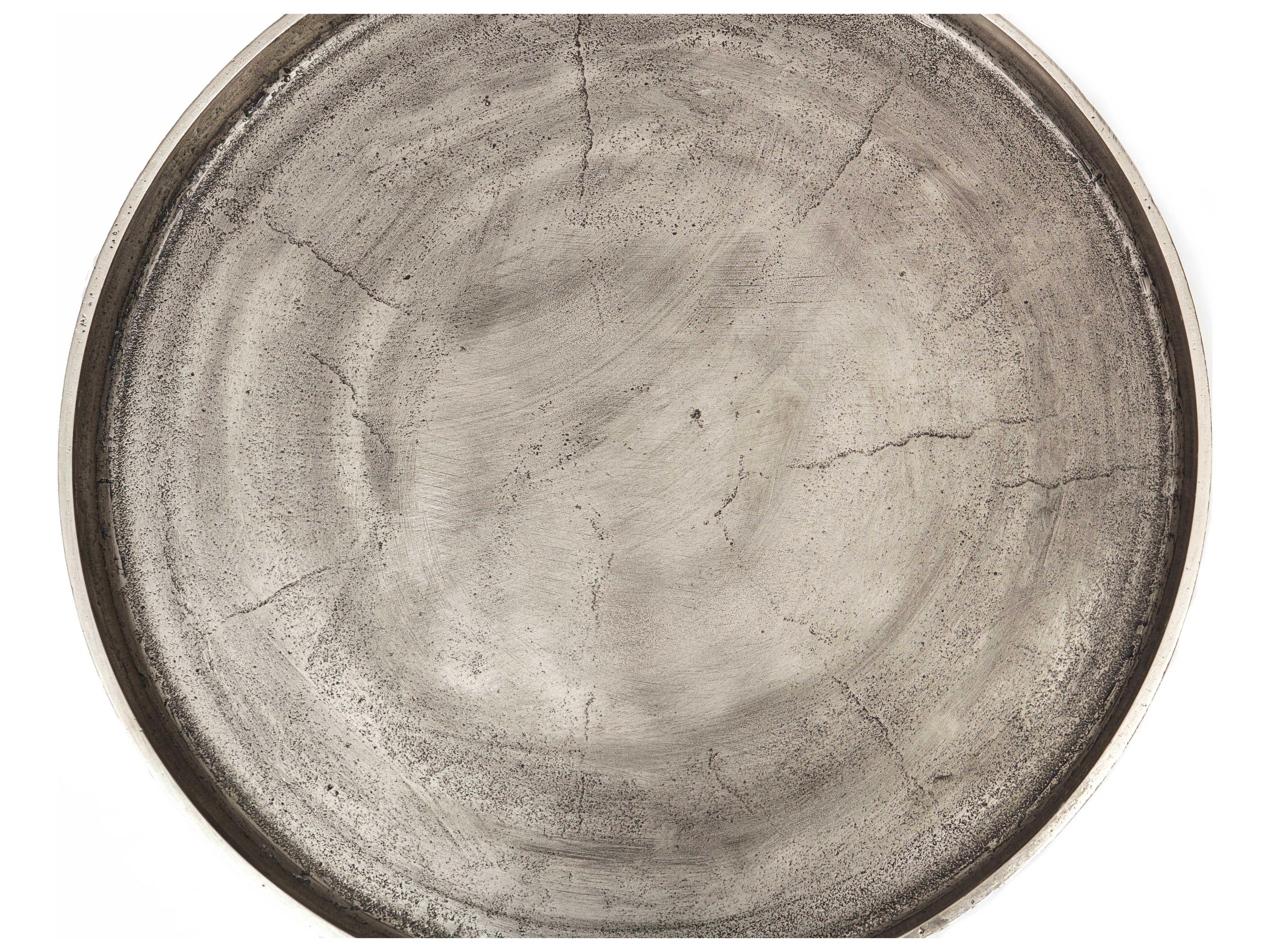 Urbia Elements Round Metal Vintage Silver End Table