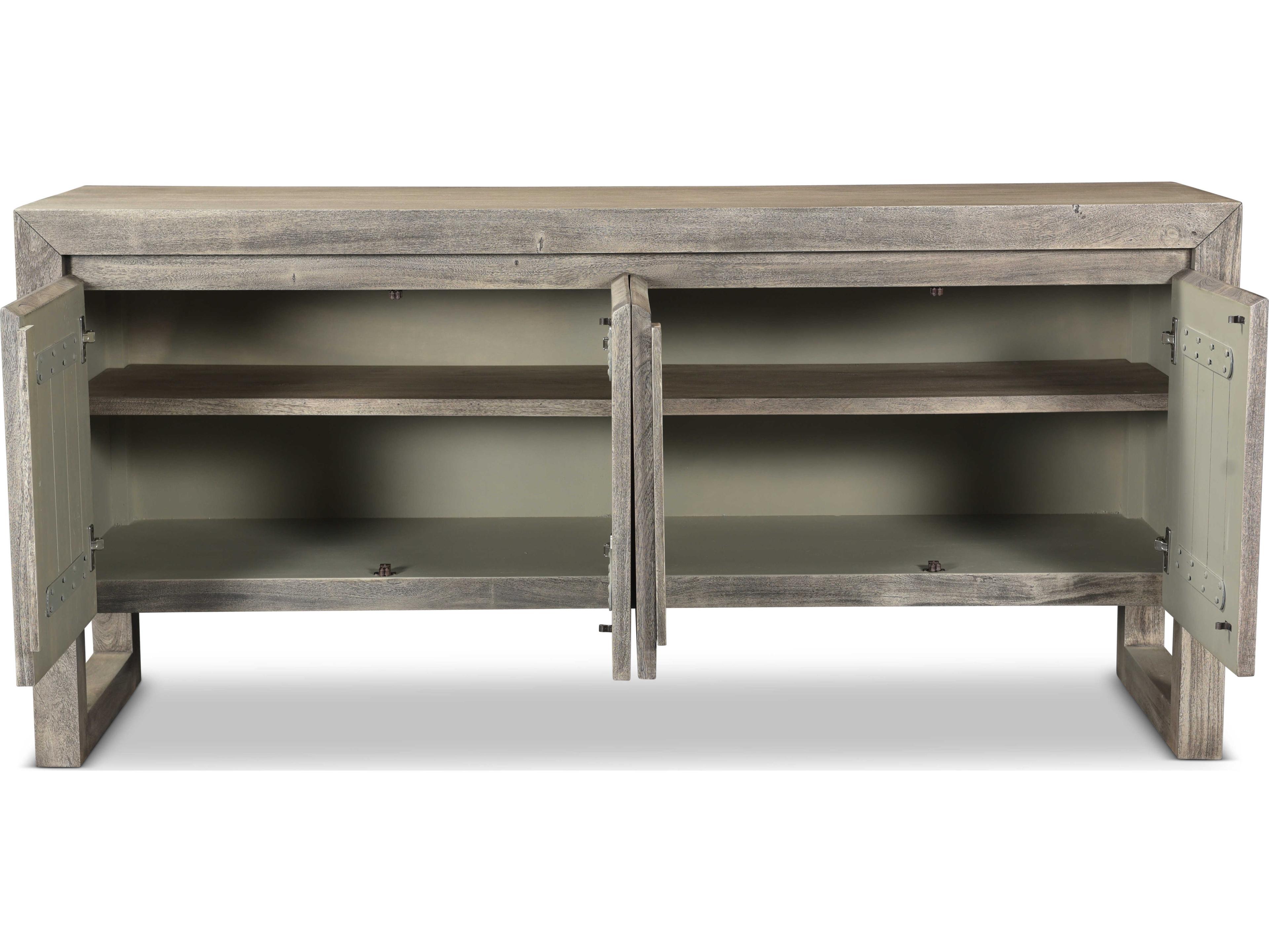 Urbia Brooks 68" Acacia Wood Sandblasted Grey Sideboard