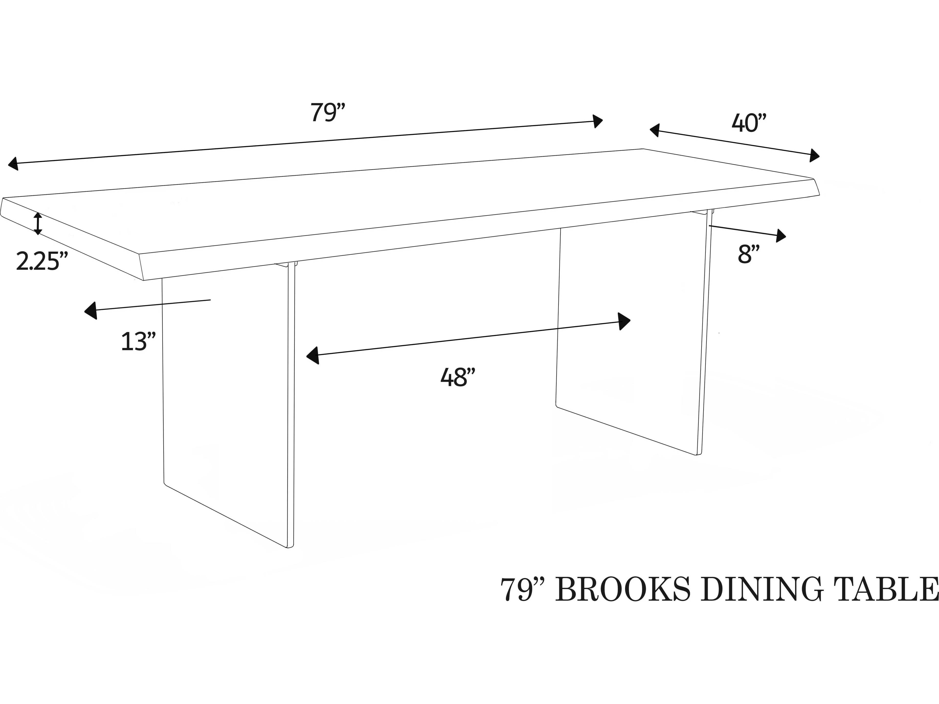 Urbia Brooks Rectangular Wood Americano Clear Dining Table