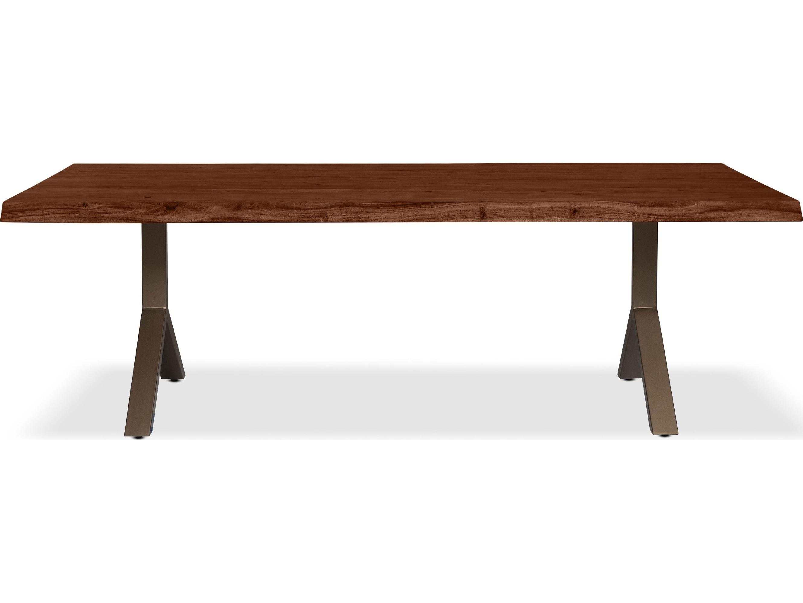 Urbia Brooks Dining Table Y Base Americano Top Brass Base