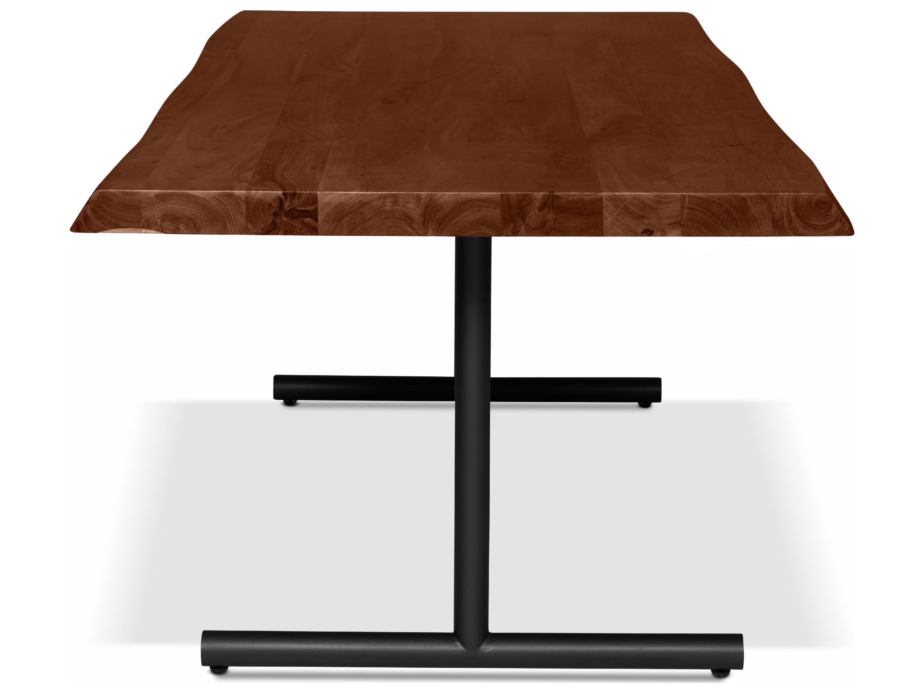 Urbia Brooks Dining Table T Base Americano Top Black Base