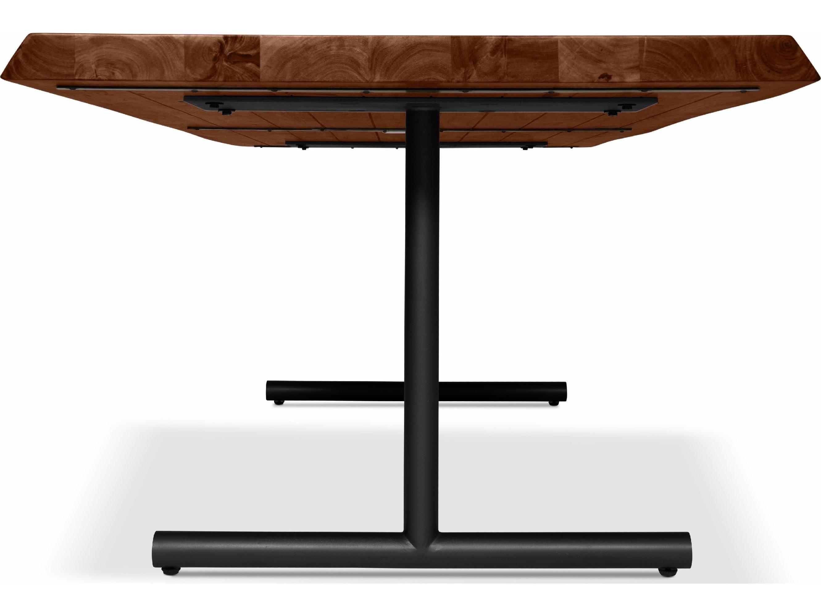 Urbia Brooks Dining Table T Base Americano Top Black Base