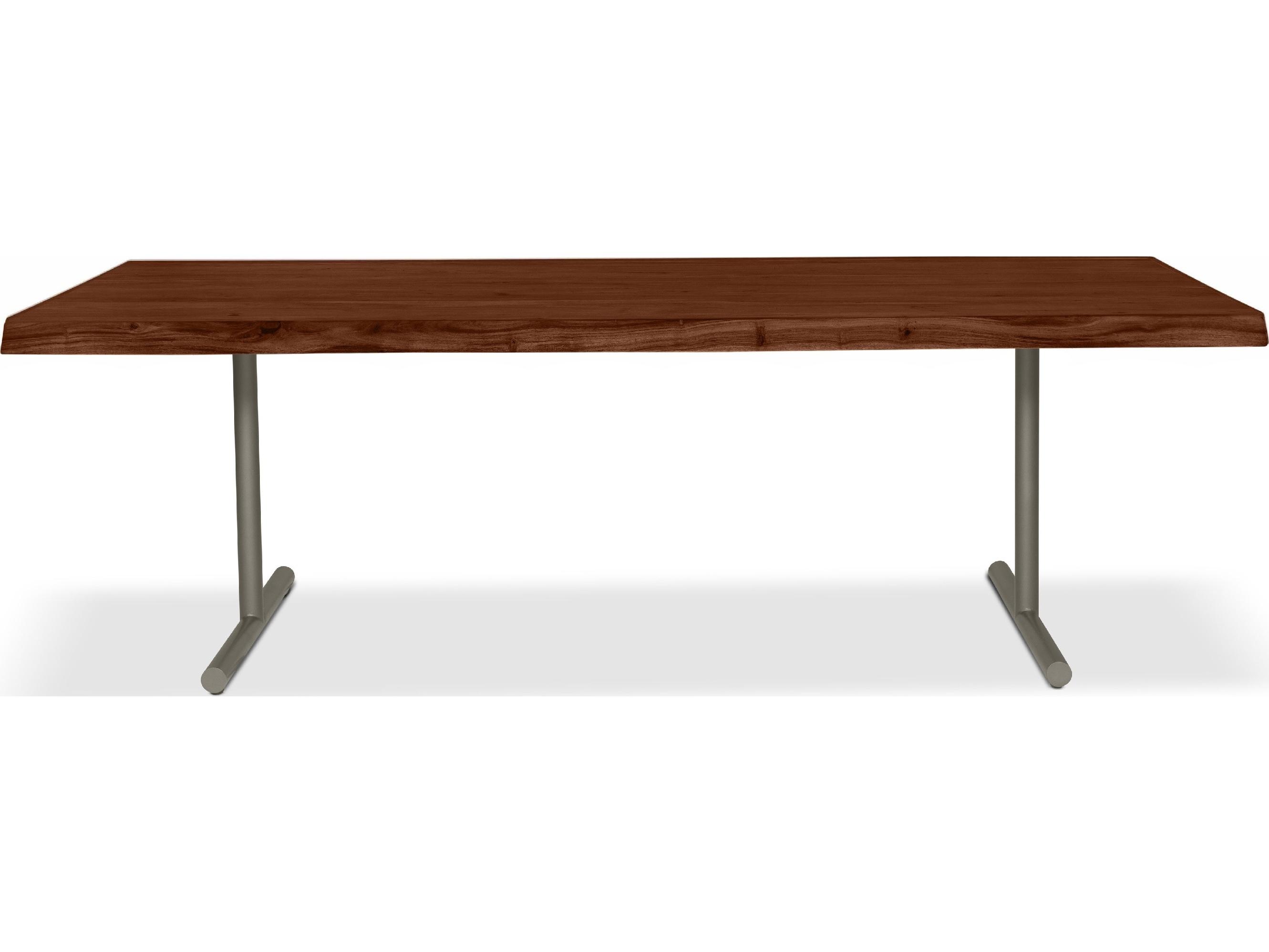 Urbia Brooks Dining Table T Base Americano Top Pewter Base