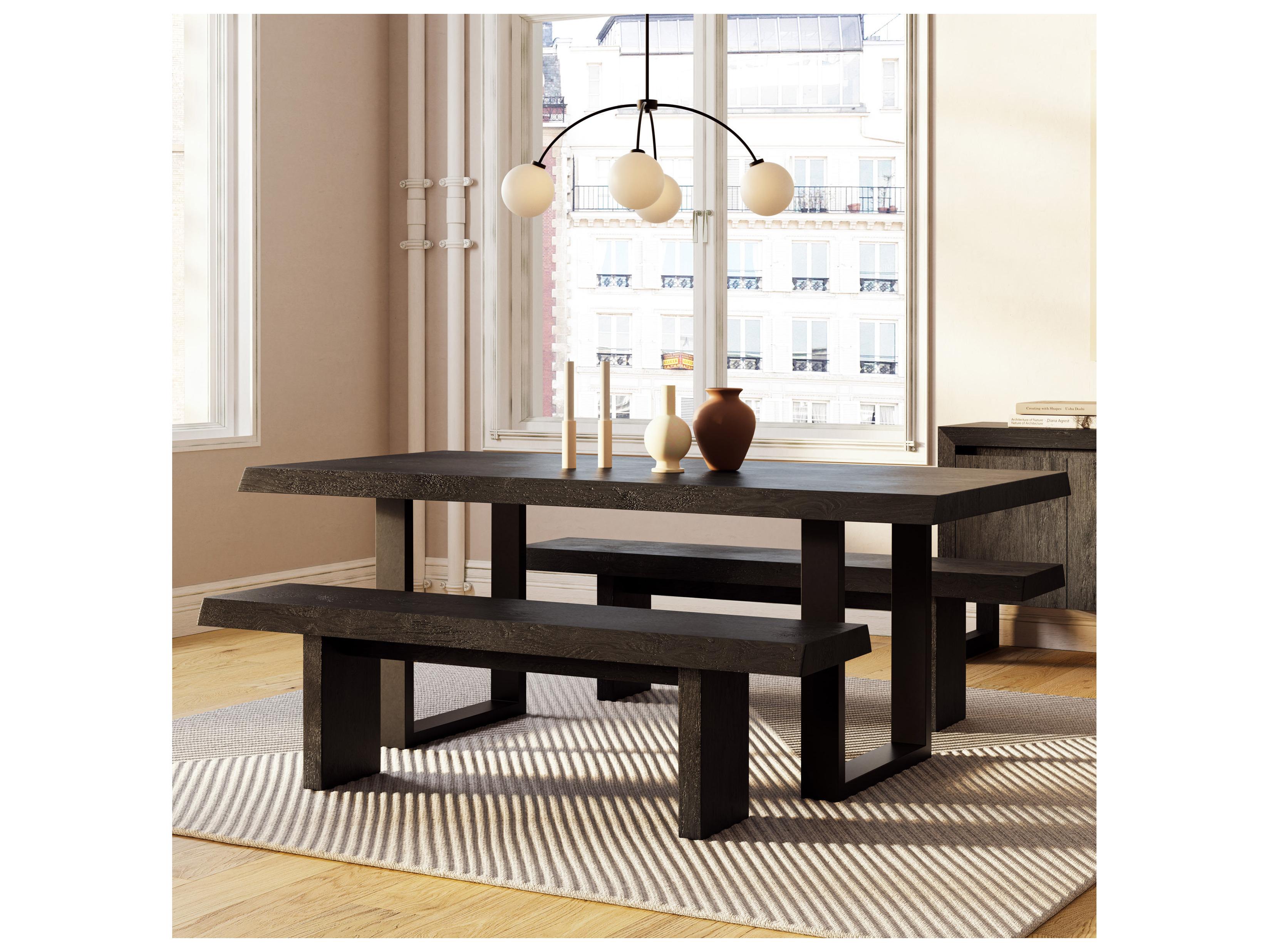 Urbia Brooks Rectangular Wood Ebonized Black Dining Table