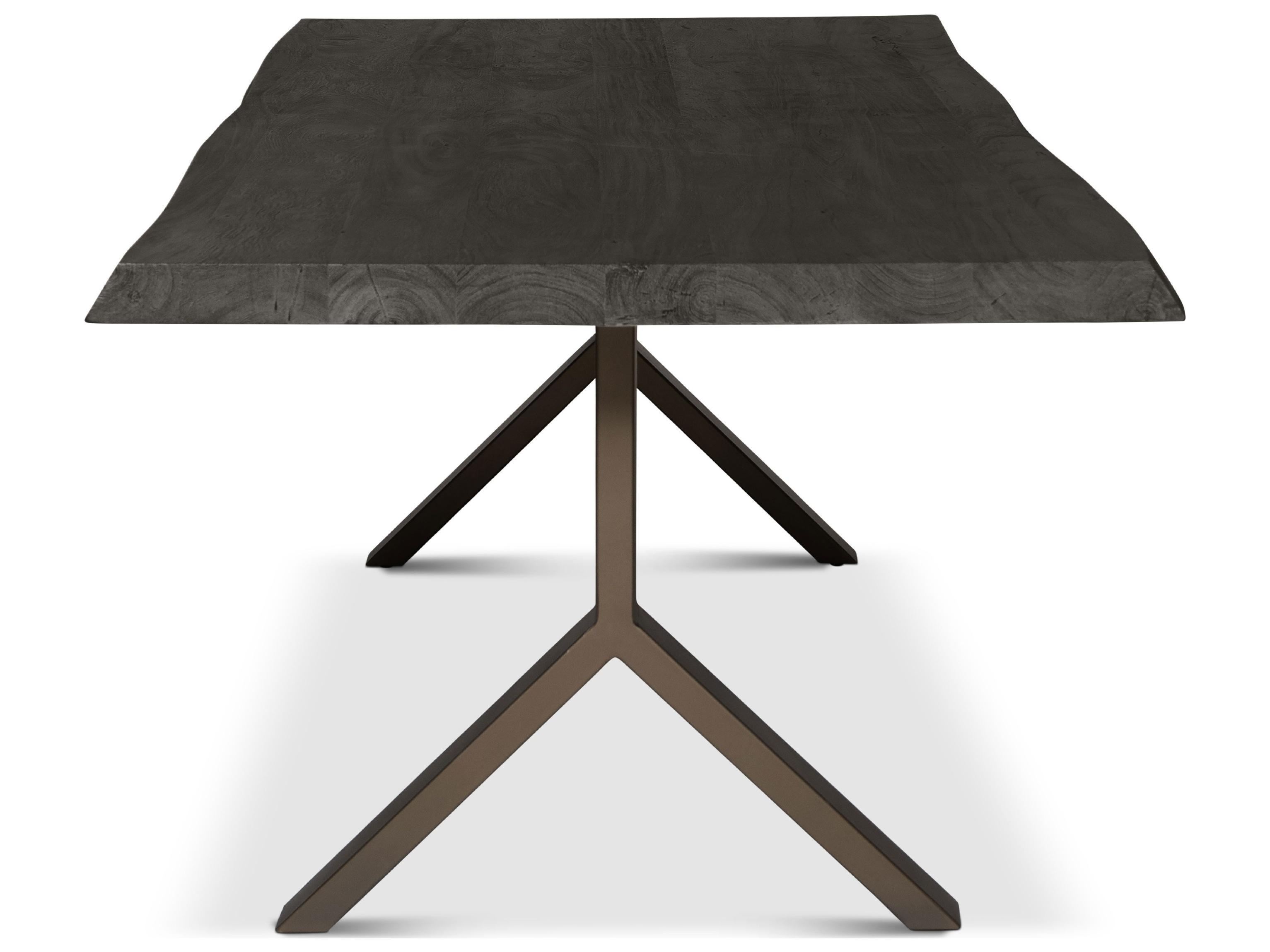Urbia Brooks Dining Table Y Base Ebonized Top Brass Base