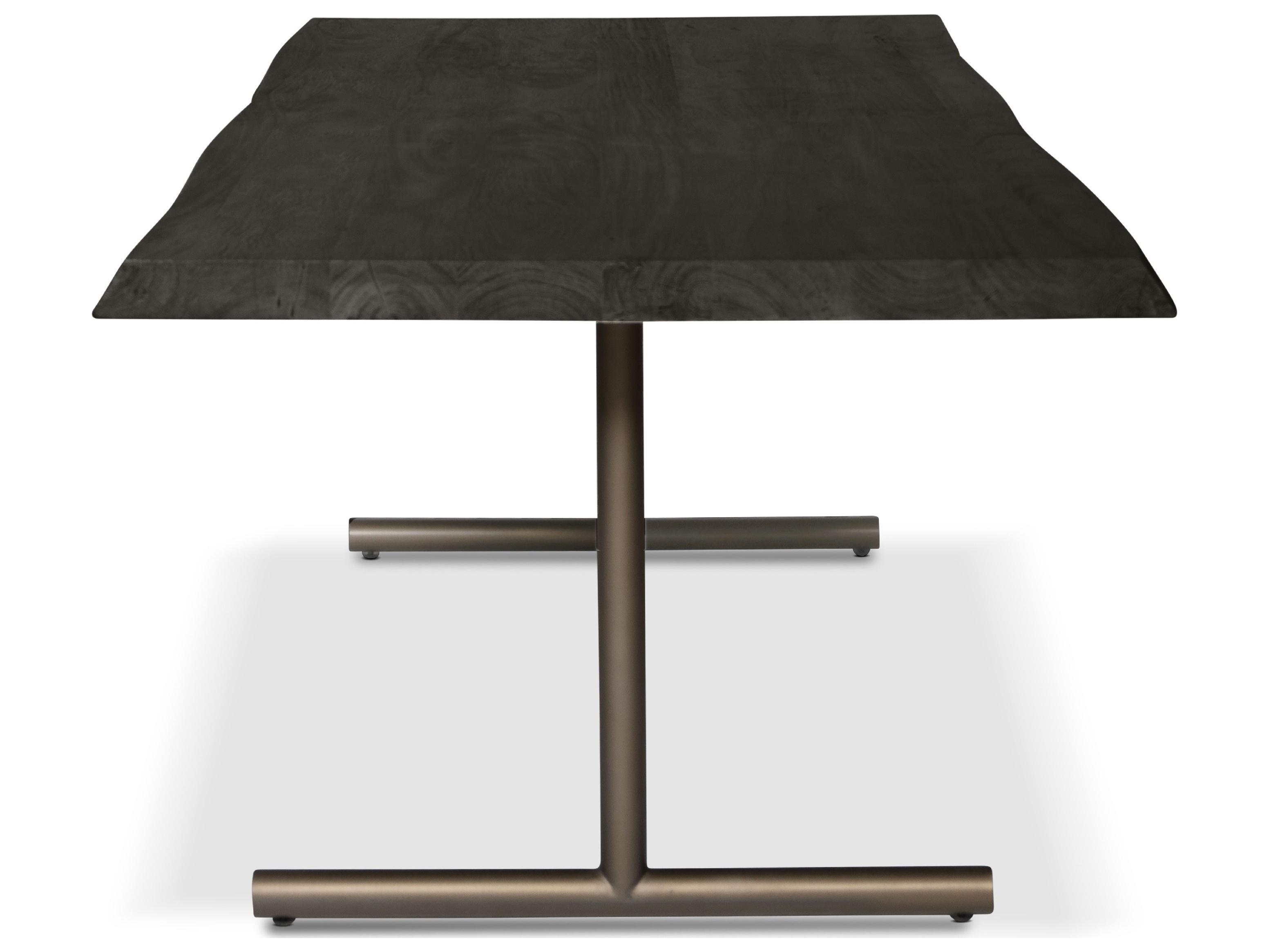 Urbia Brooks Dining Table T Base Ebonized Top Brass Base