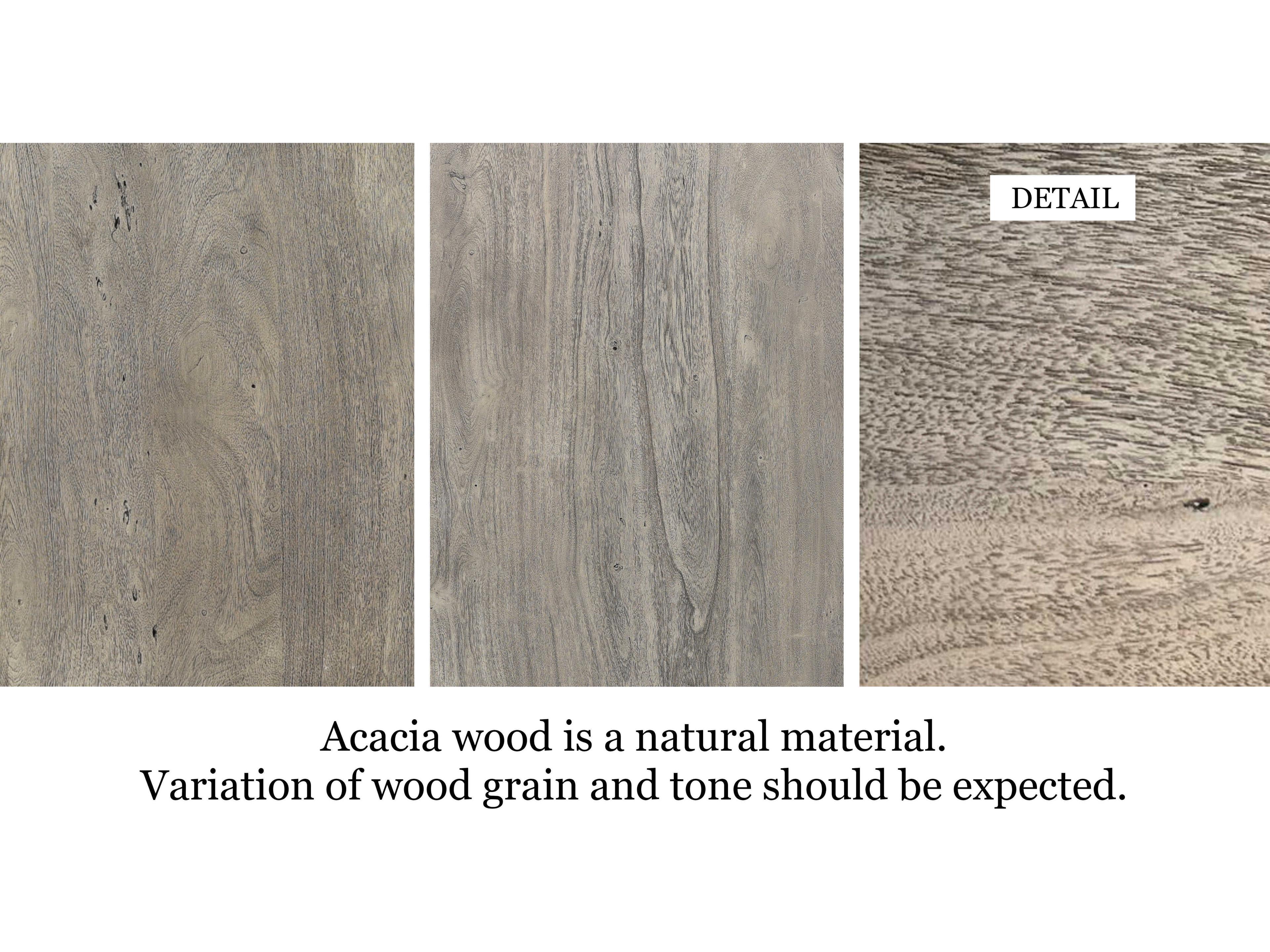 Urbia Brooks Rectangular Wood Sandblasted Grey Brass Dining Table