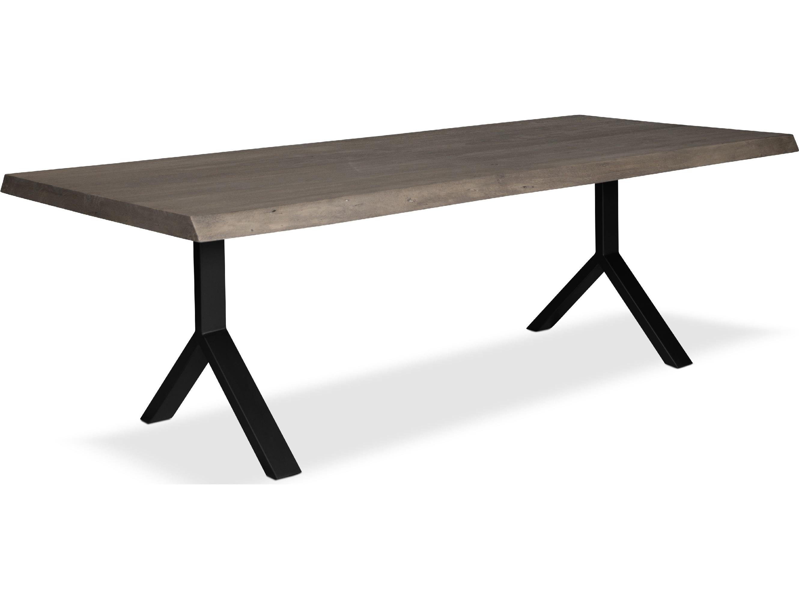 Urbia Brooks Dining Table Y Base Sandblasted Grey Top Black Base