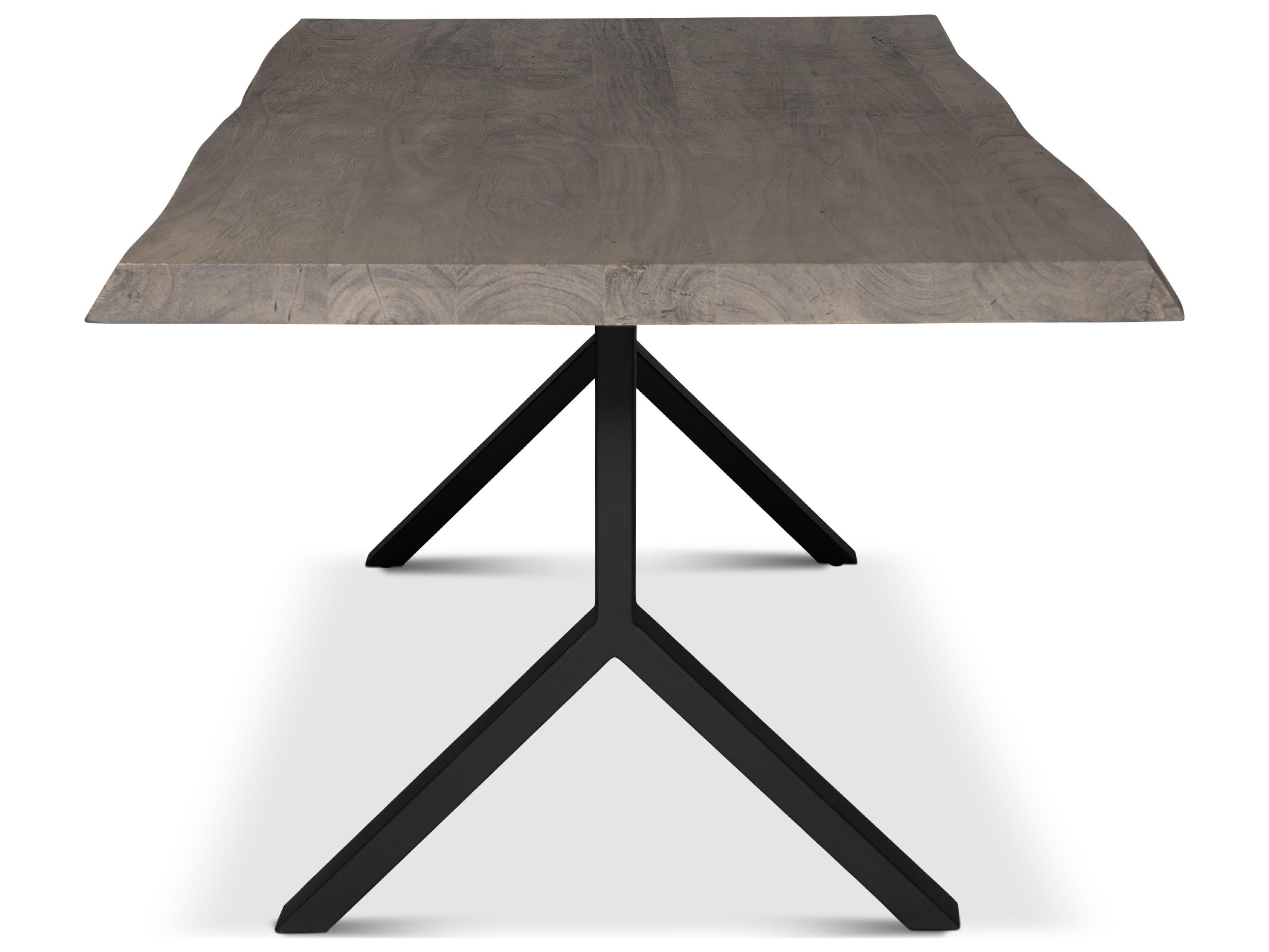 Urbia Brooks Dining Table Y Base Sandblasted Grey Top Black Base