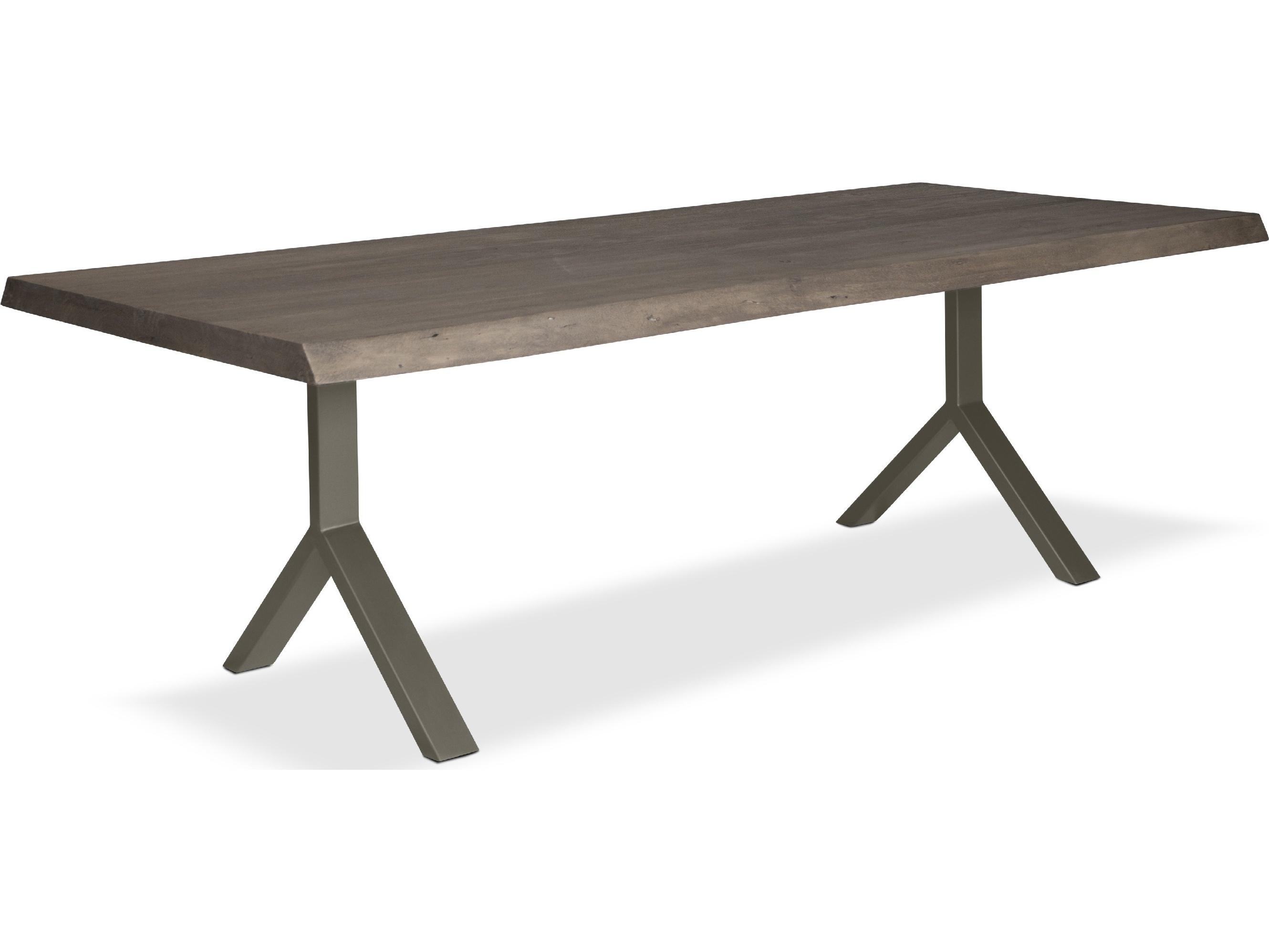 Urbia Brooks Dining Table Y Base Sandblasted Grey Top Pewter Base