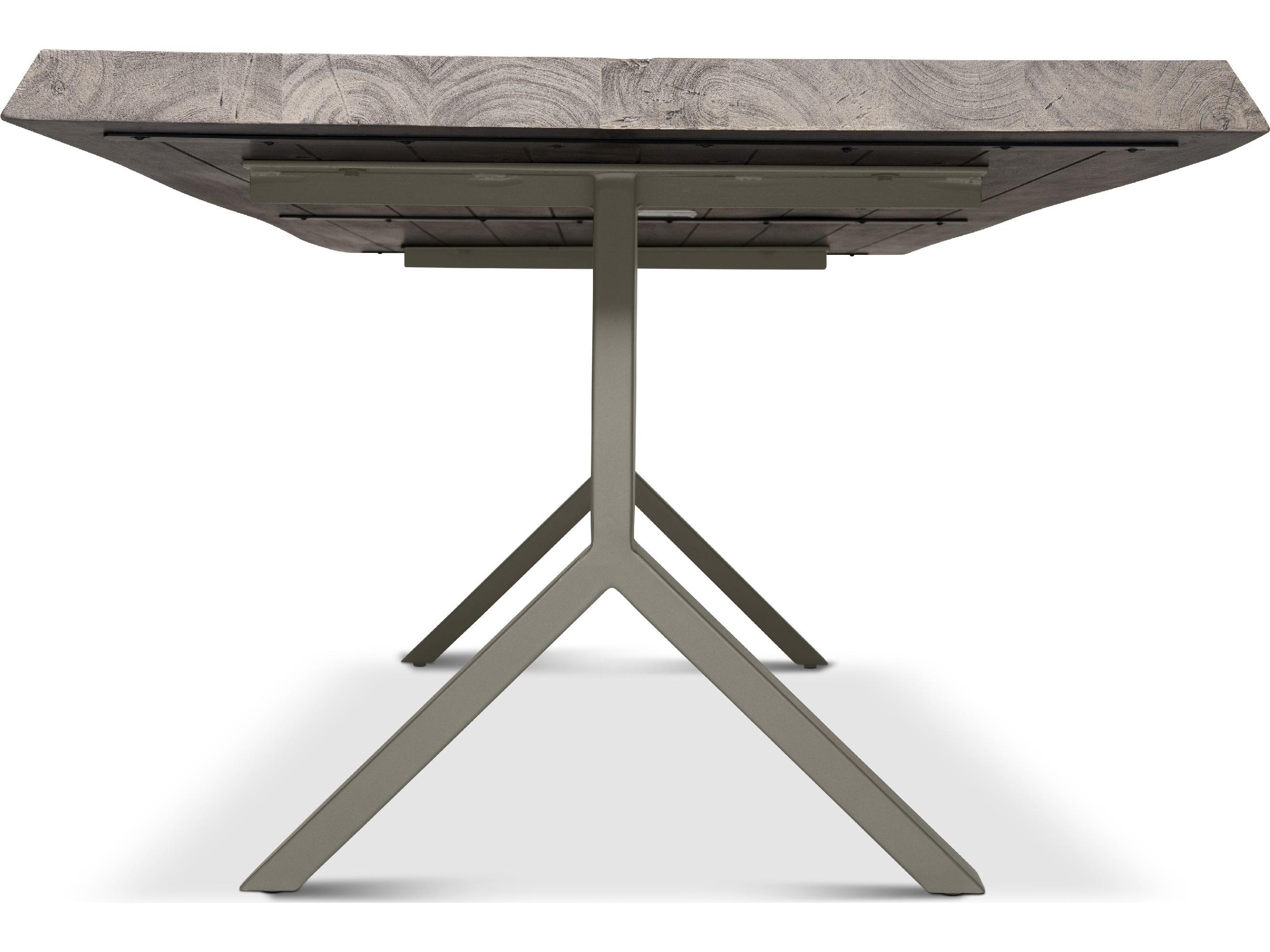 Urbia Brooks Dining Table Y Base Sandblasted Grey Top Pewter Base
