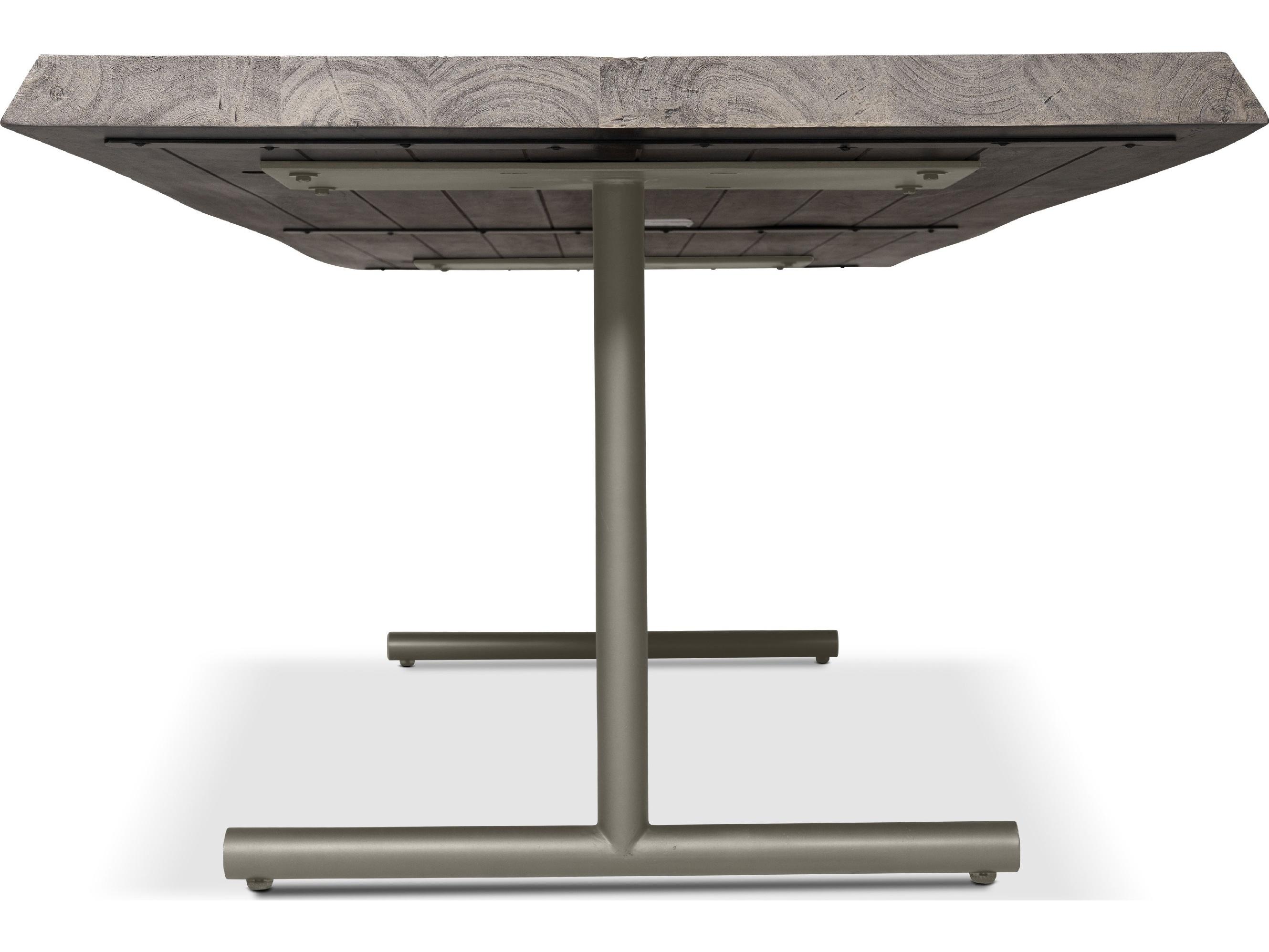 Urbia Brooks Dining Table T Base Sandblasted Grey Top Pewter Base