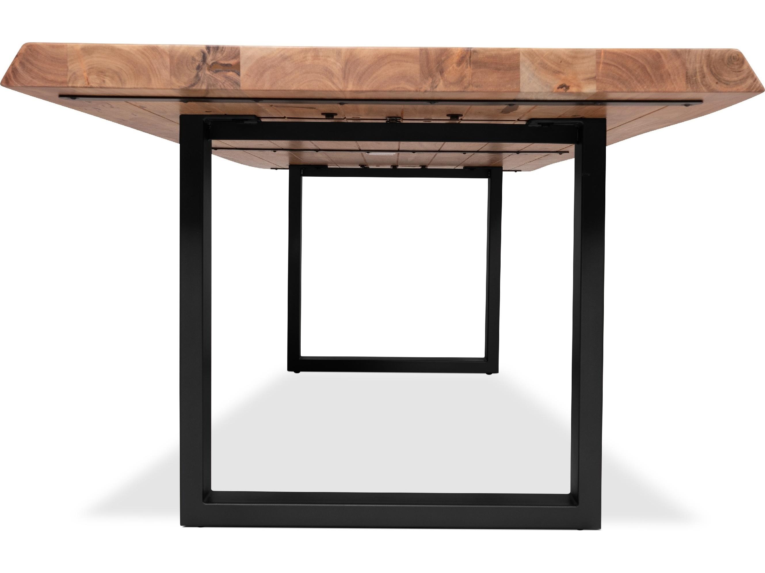 Urbia Brooks Dining Table U Base Teak Top Black Base