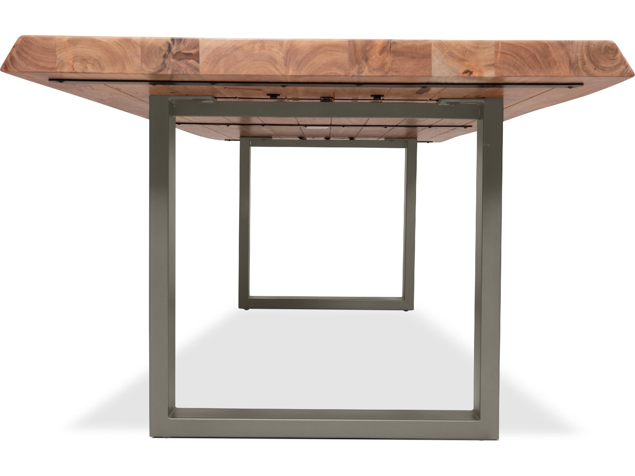 Urbia Brooks Dining Table U Base Teak Top Pewter Base