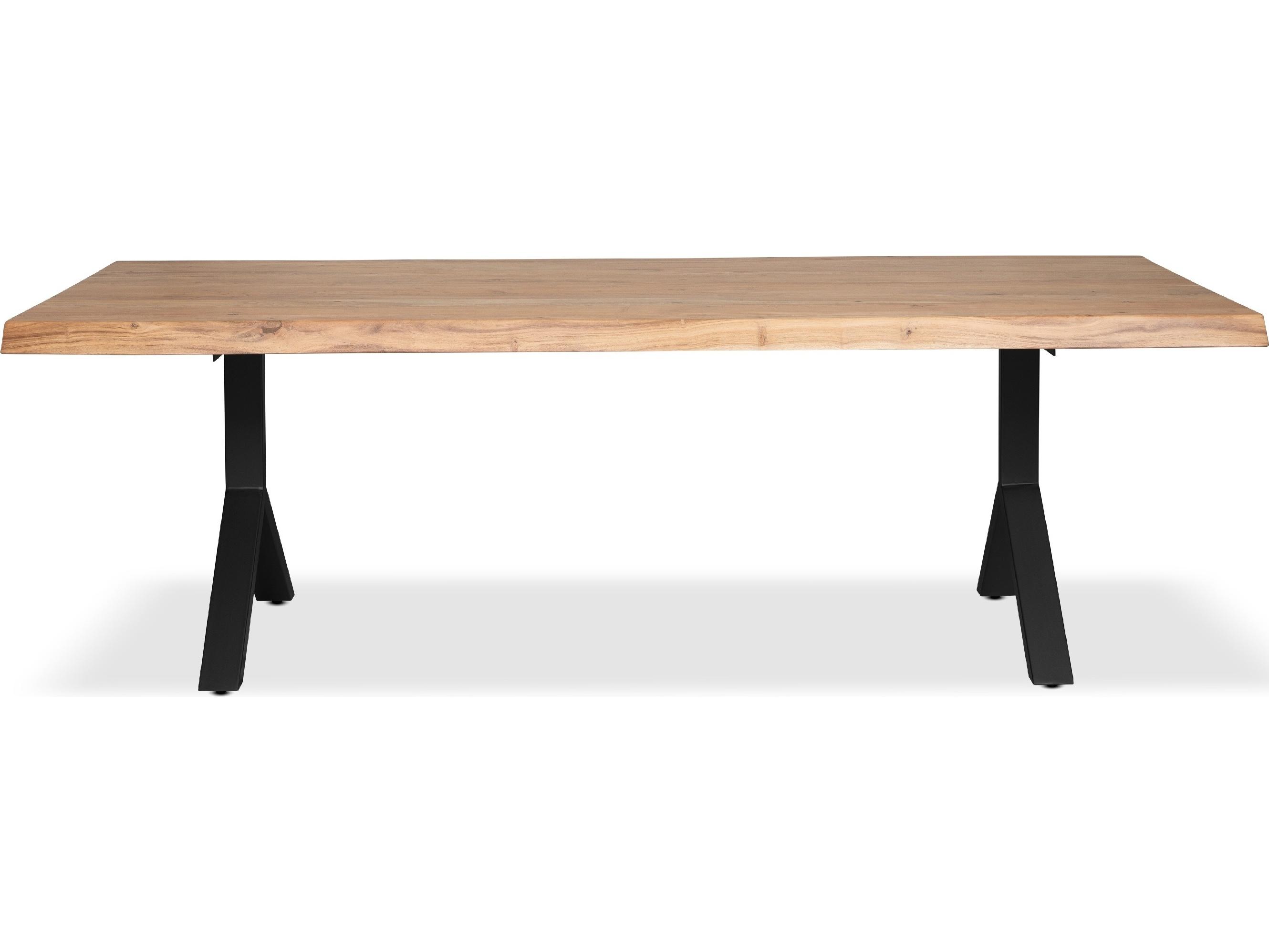 Urbia Brooks Dining Table Y Base Teak Top Black Base