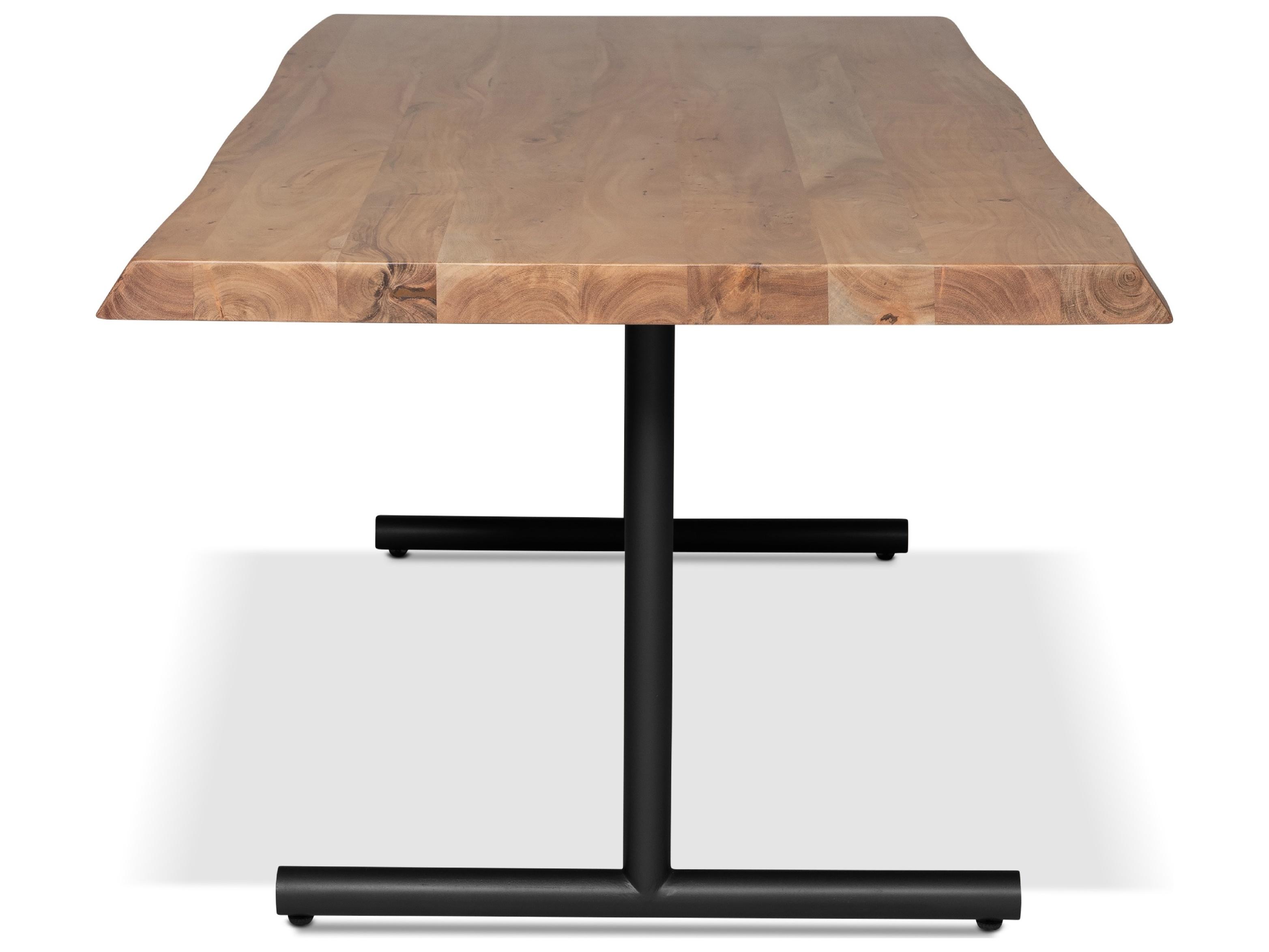 Urbia Brooks Dining Table T Base Teak Top Black Base