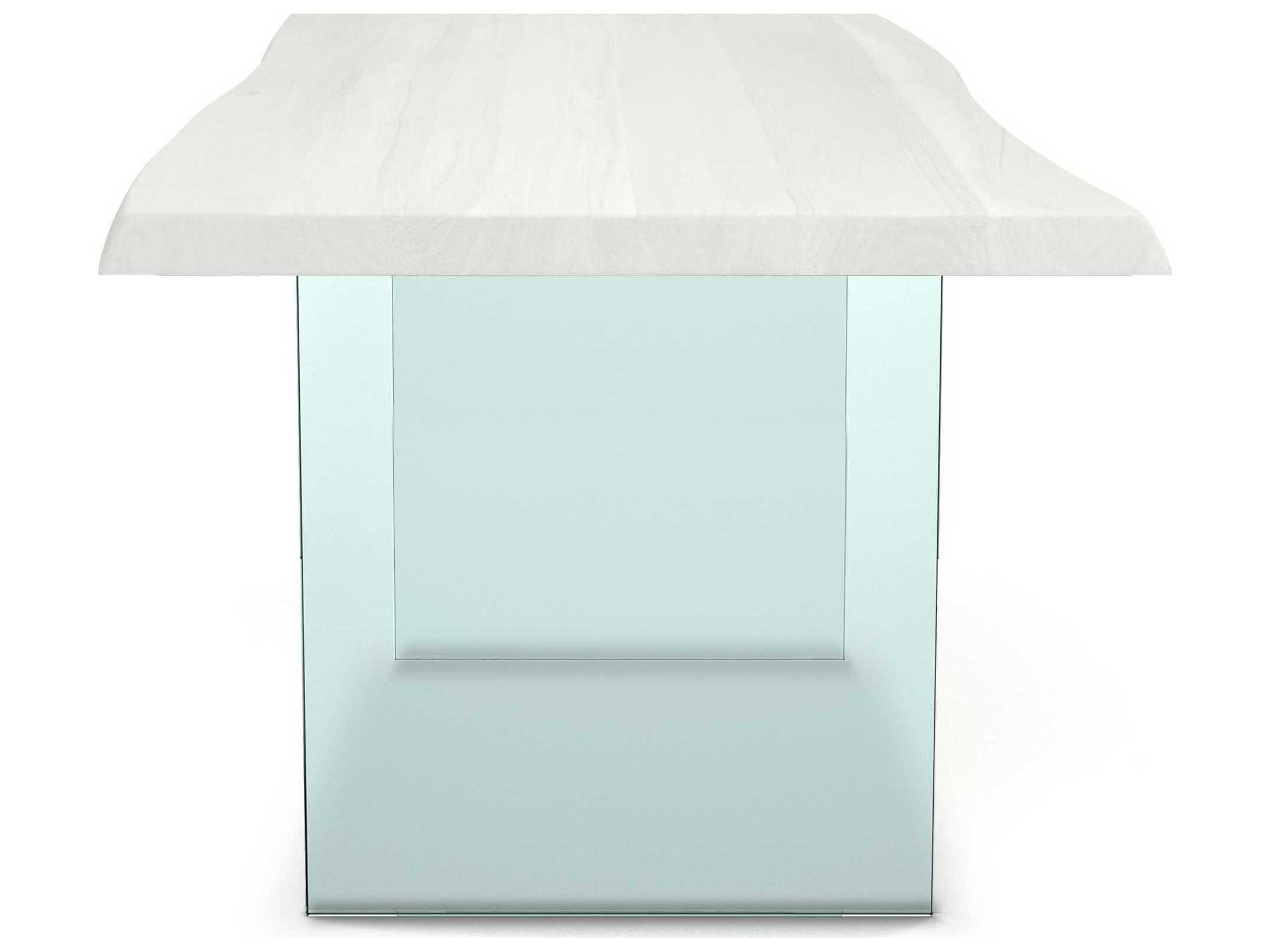 Urbia Brooks Rectangular Wood White Wash Clear Dining Table