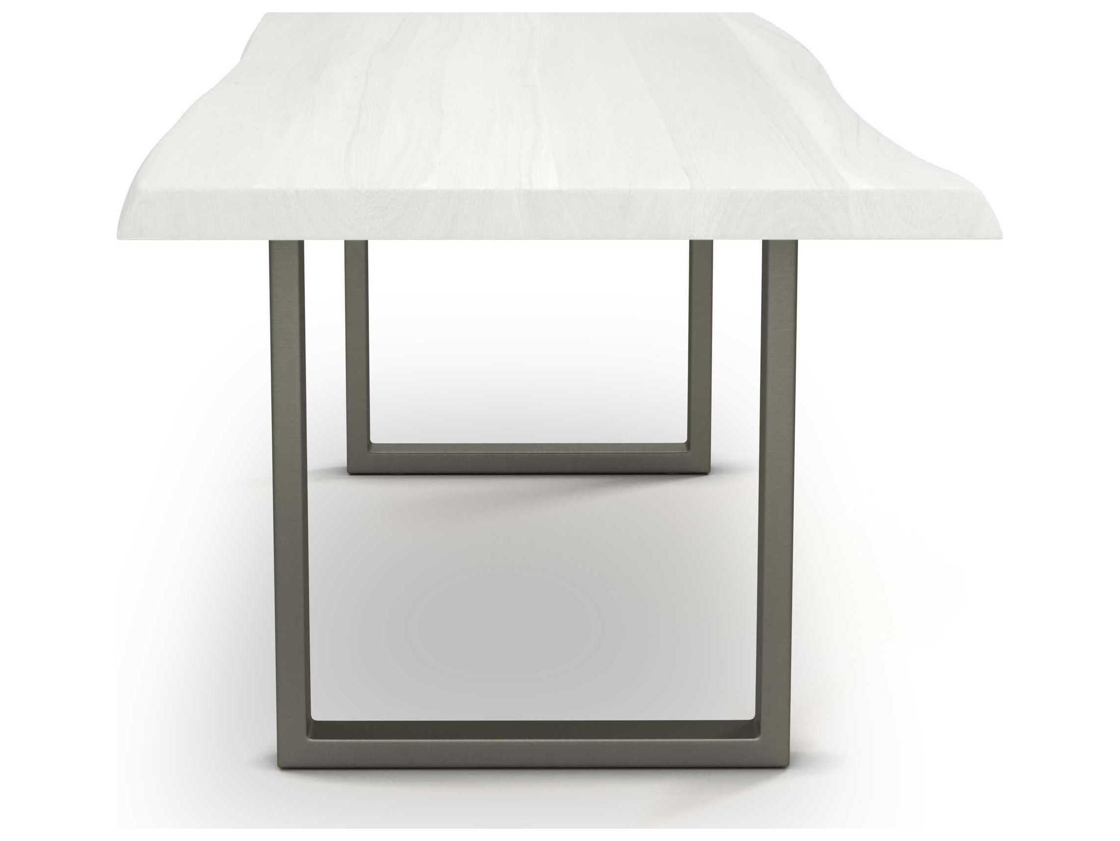 Urbia Brooks Rectangular Wood White Wash Pewter Dining Table