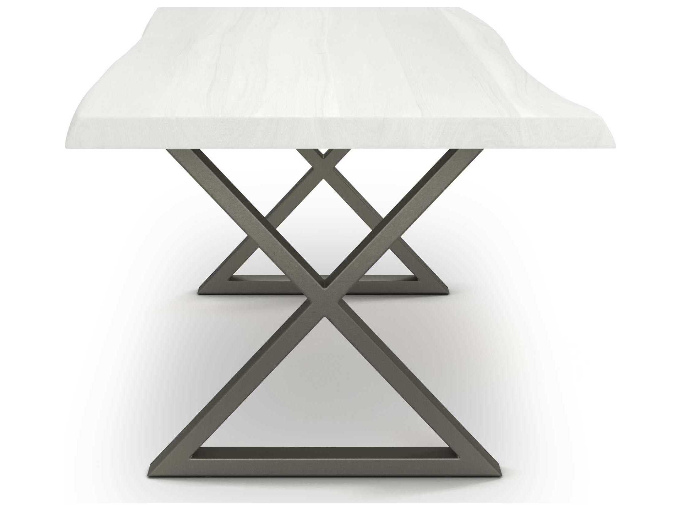 Urbia Brooks Rectangular Wood White Wash Pewter Dining Table