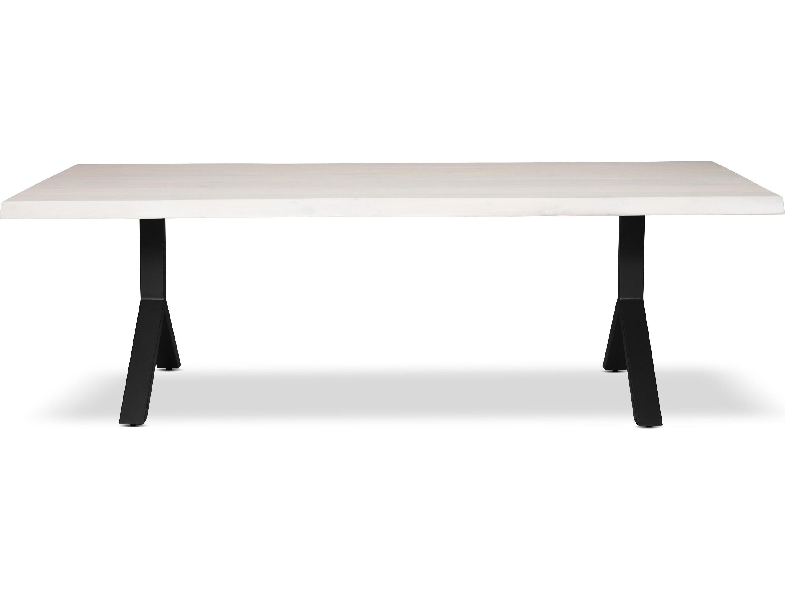 Urbia Brooks Dining Table Y Base White Wash Top Black Base
