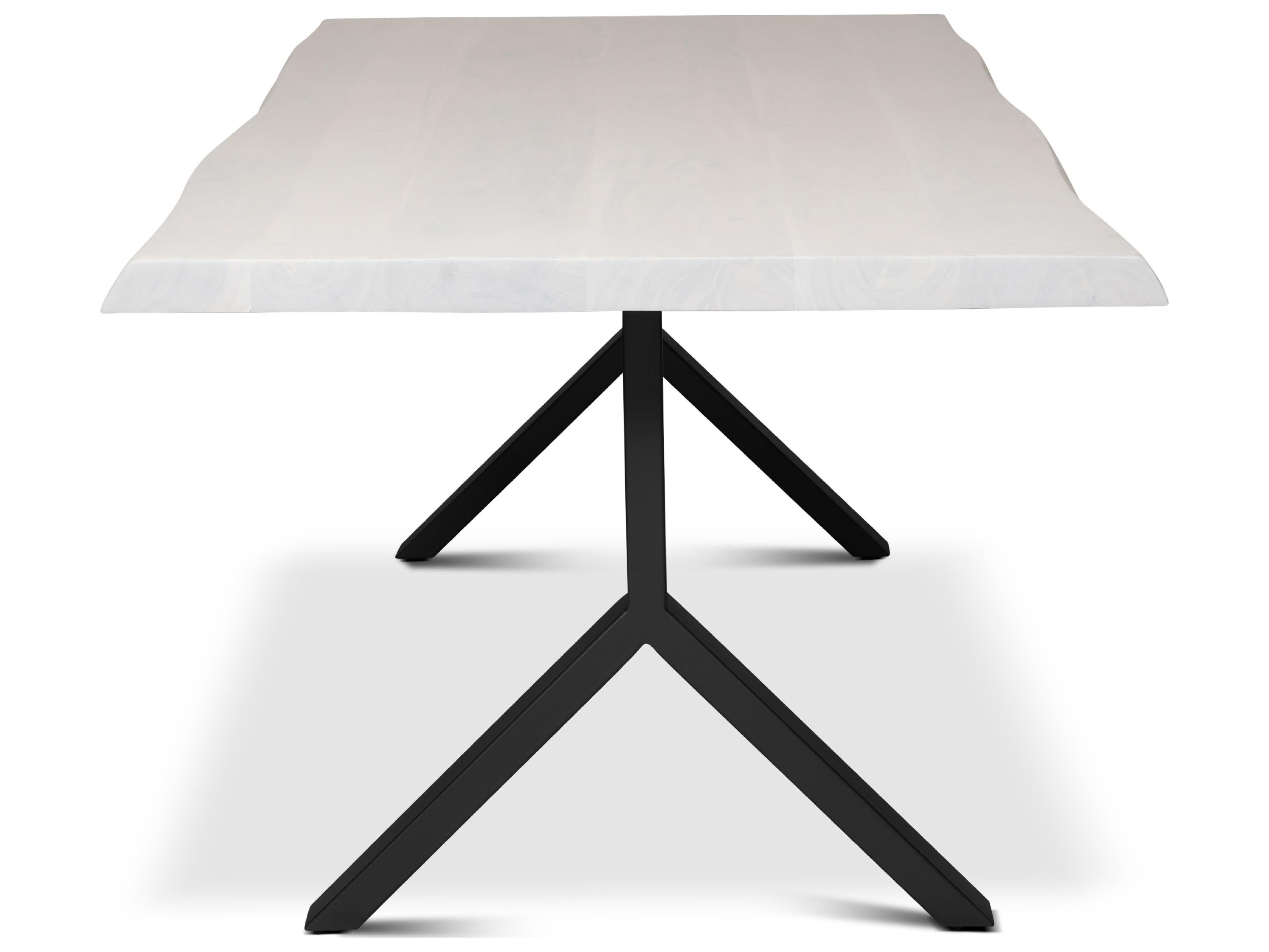 Urbia Brooks Dining Table Y Base White Wash Top Black Base