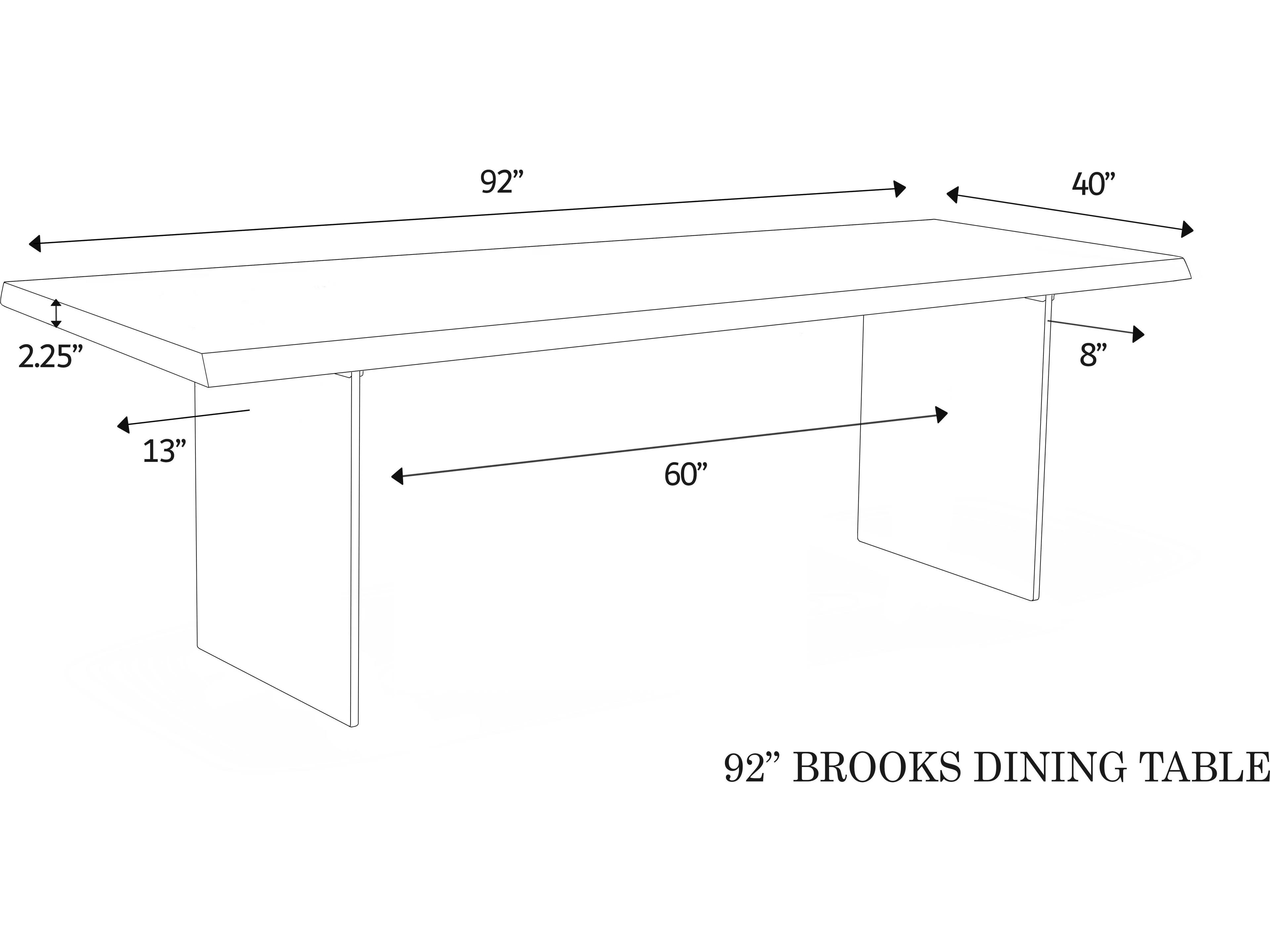 Urbia Brooks Rectangular Wood Americano Clear Dining Table