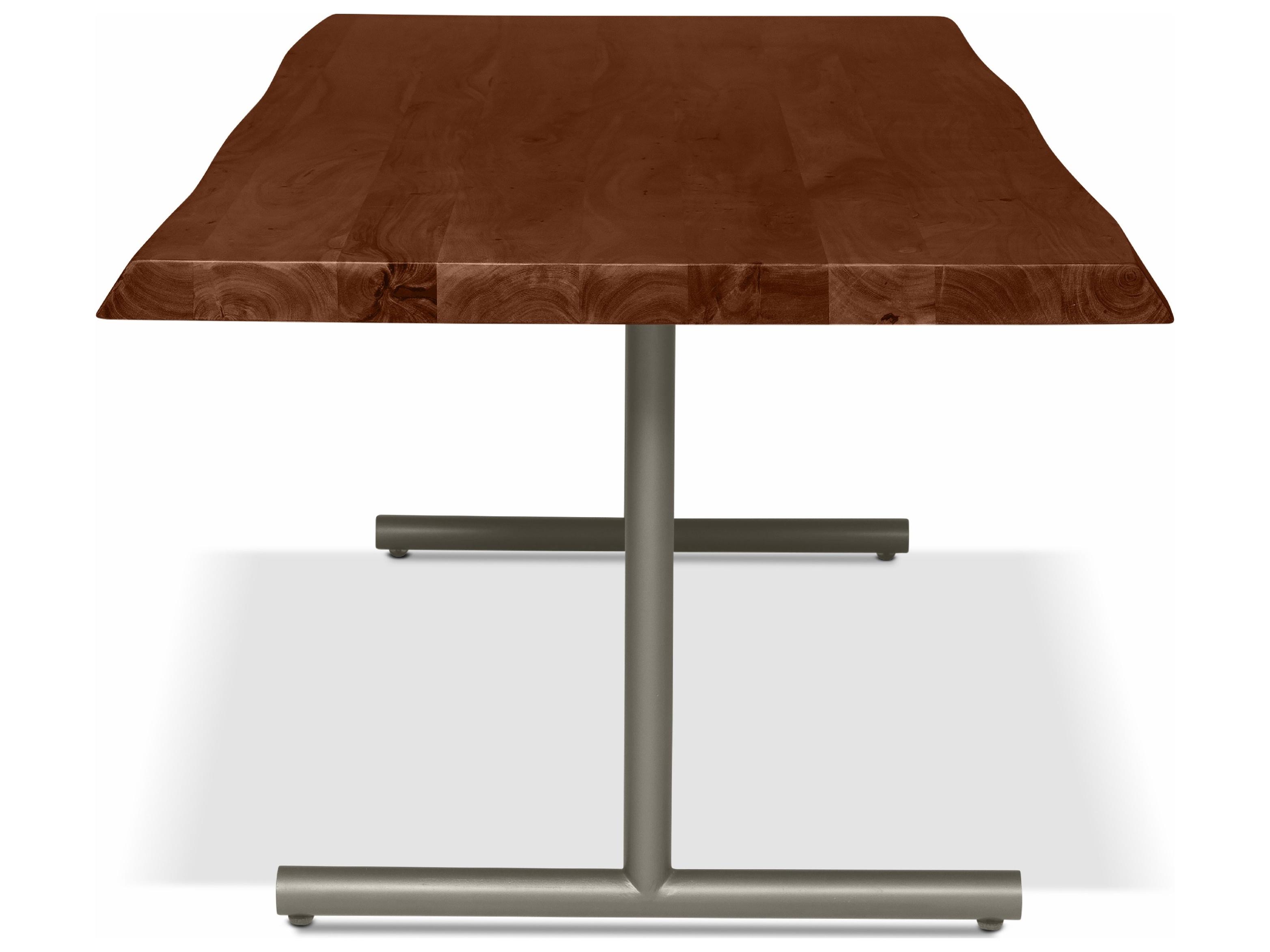 Urbia Brooks Dining Table T Base Americano Top Pewter Base