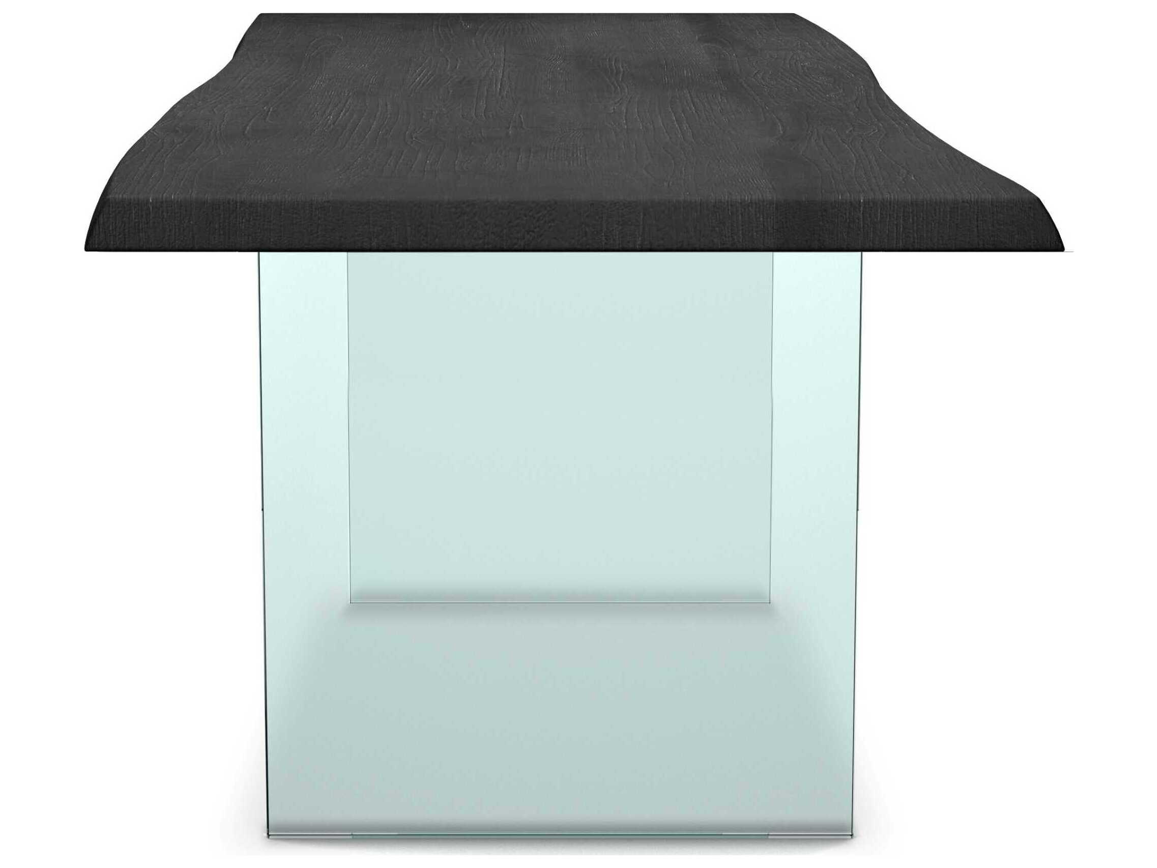 Urbia Brooks Rectangular Wood Ebonized Clear Dining Table