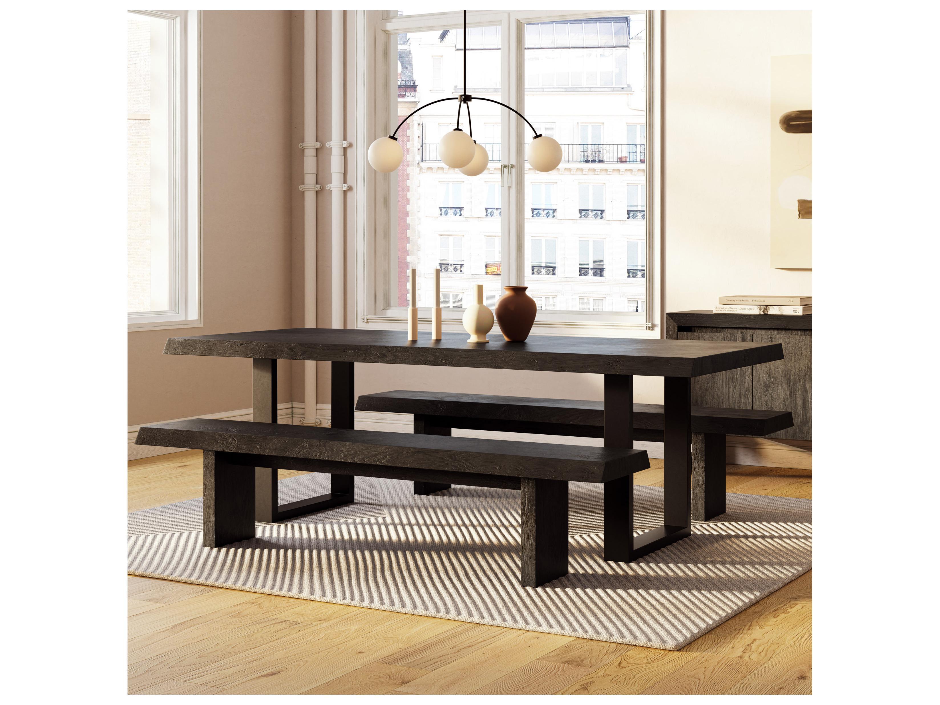 Urbia Brooks Rectangular Wood Ebonized Black Dining Table