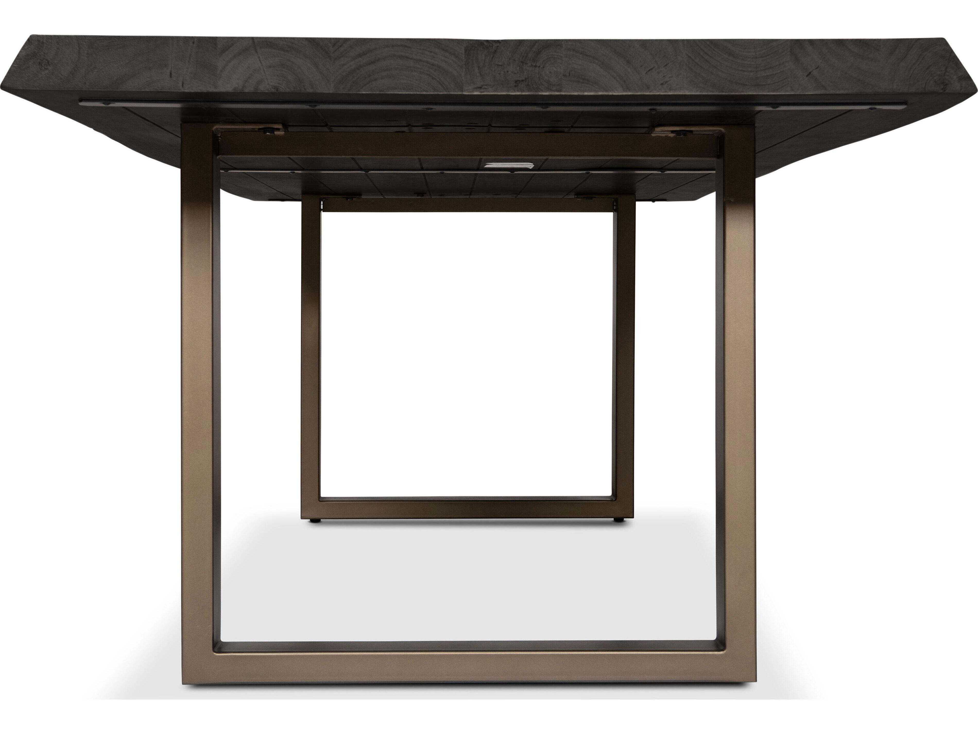 Urbia Brooks Rectangular Wood Ebonized Brass Dining Table