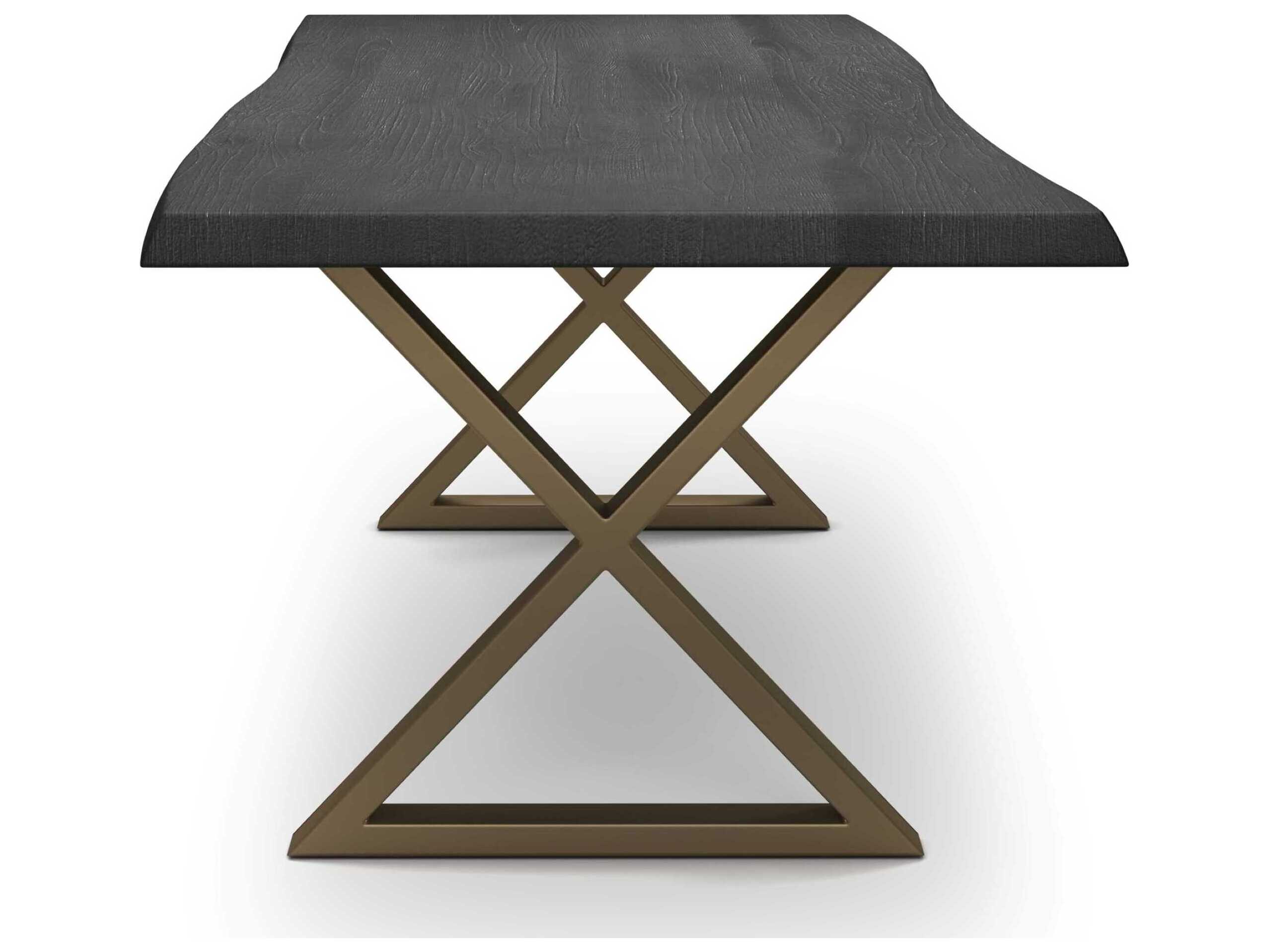 Urbia Brooks Rectangular Wood Ebonized Brass Dining Table