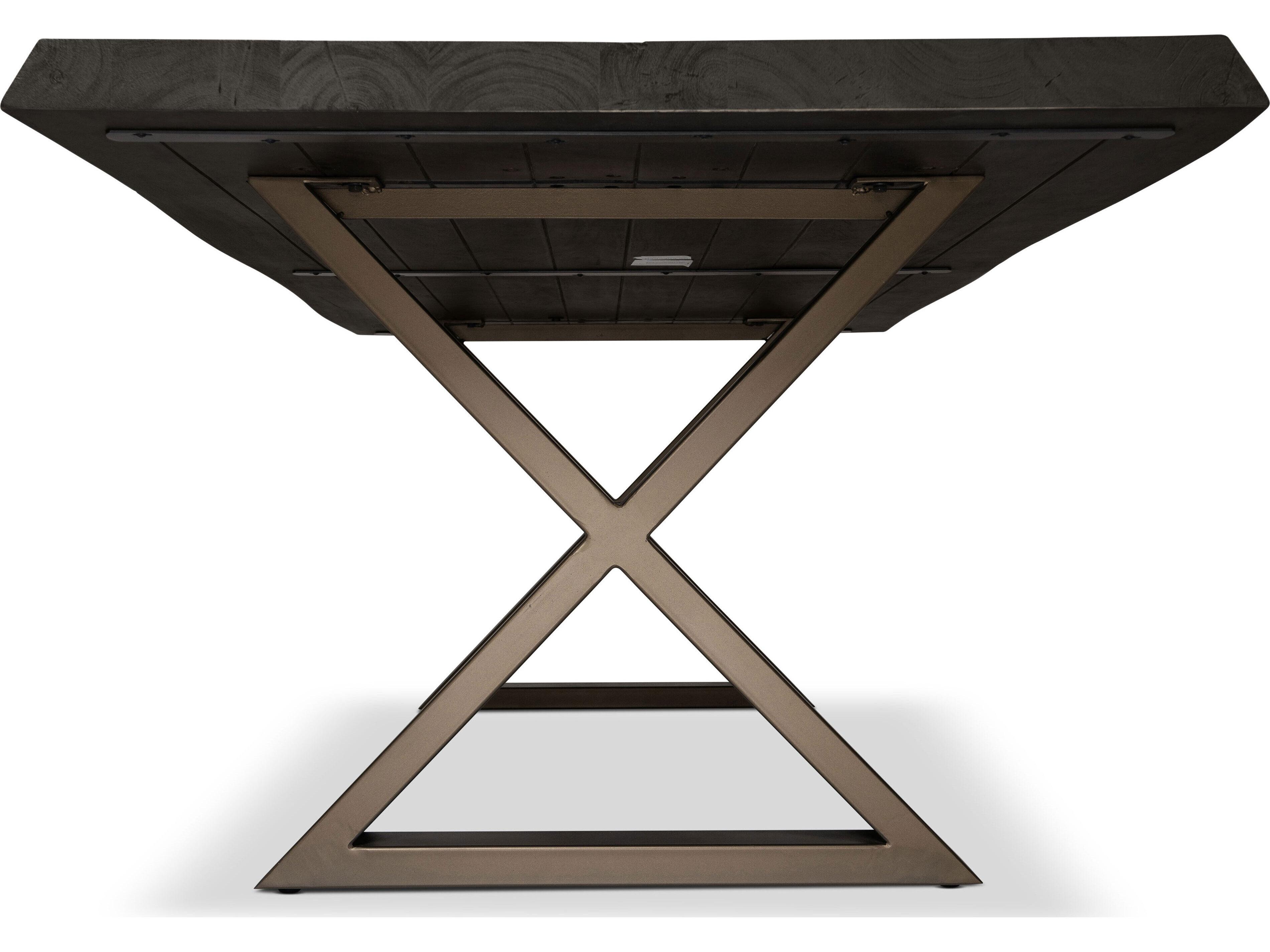 Urbia Brooks Rectangular Wood Ebonized Brass Dining Table