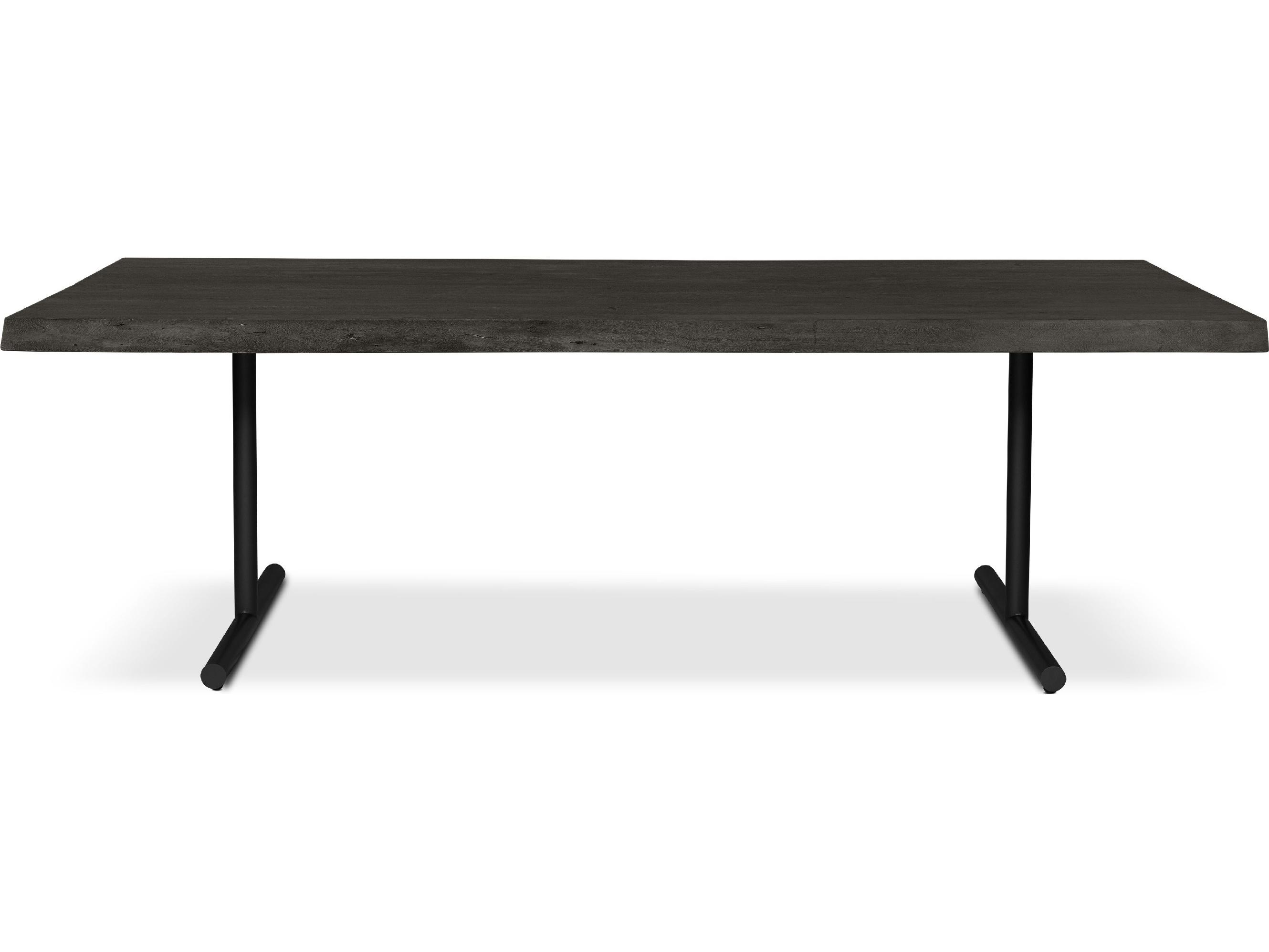 Urbia Brooks Dining Table T Base Ebonized Top Black Base