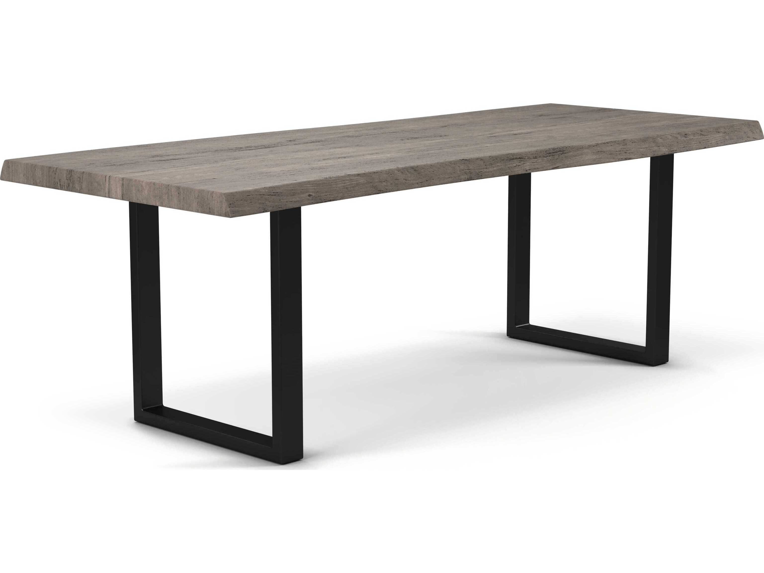 Urbia Brooks Rectangular Wood Sandblasted Grey Black Dining Table