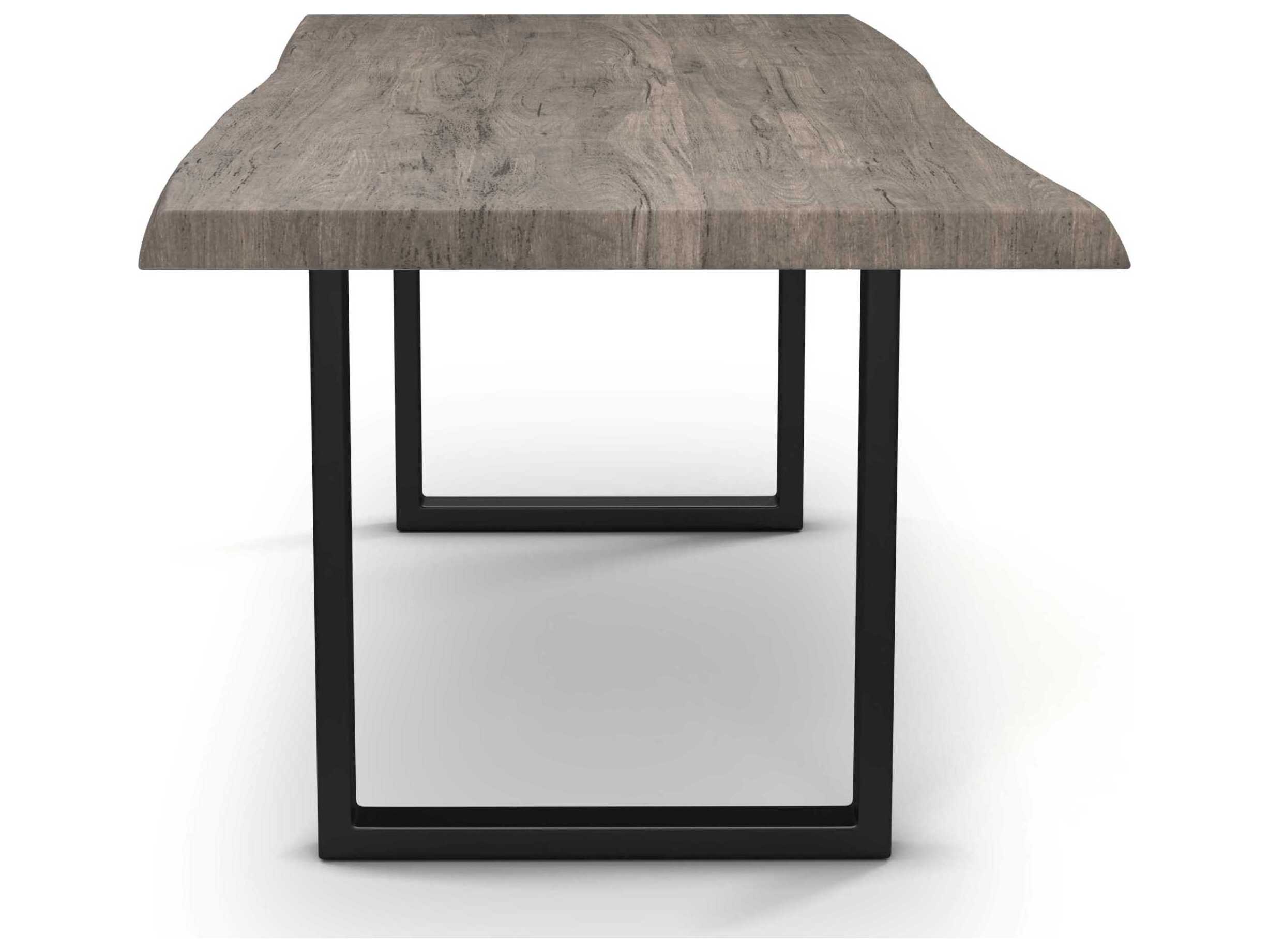 Urbia Brooks Rectangular Wood Sandblasted Grey Black Dining Table