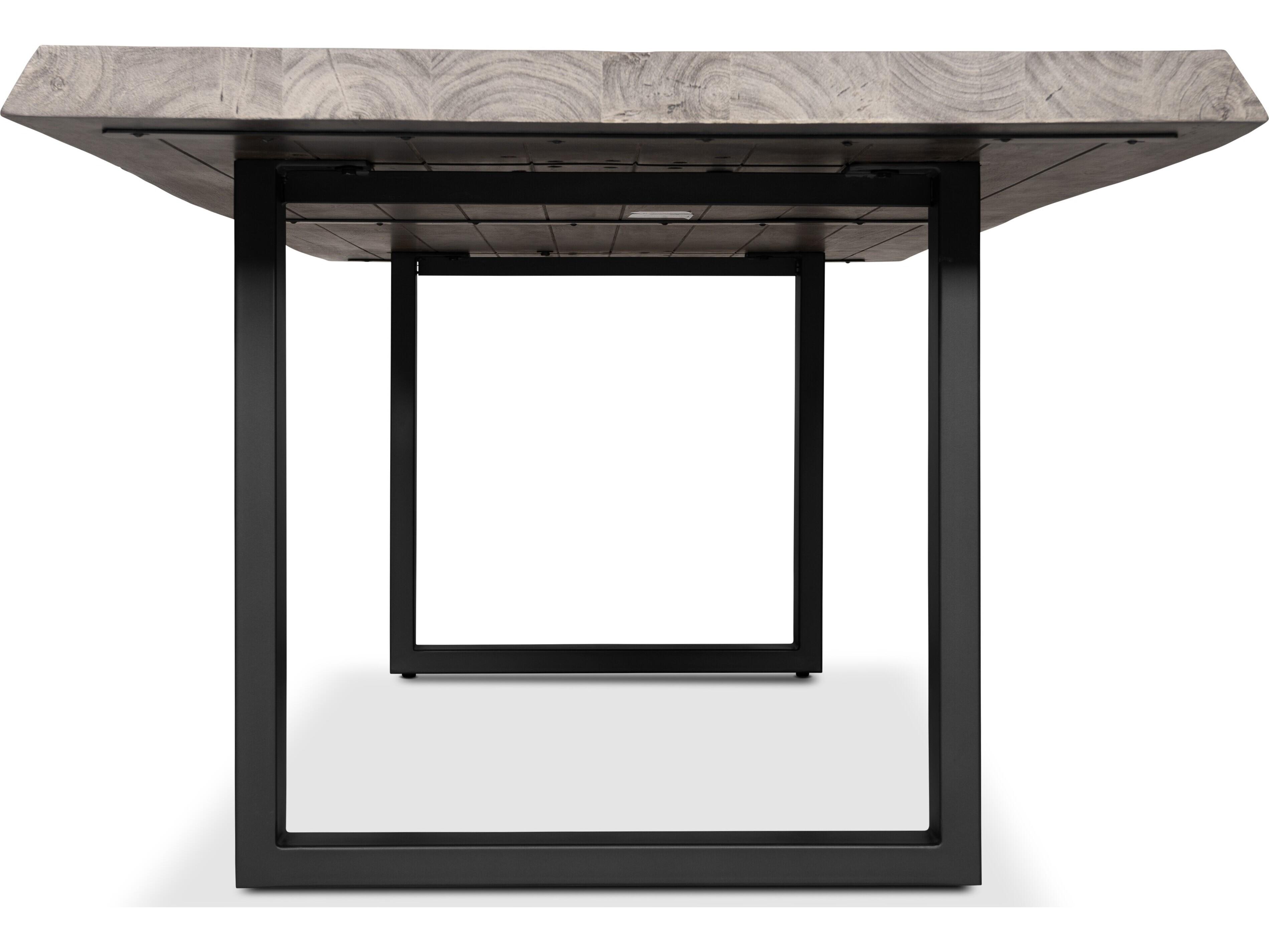 Urbia Brooks Rectangular Wood Sandblasted Grey Black Dining Table
