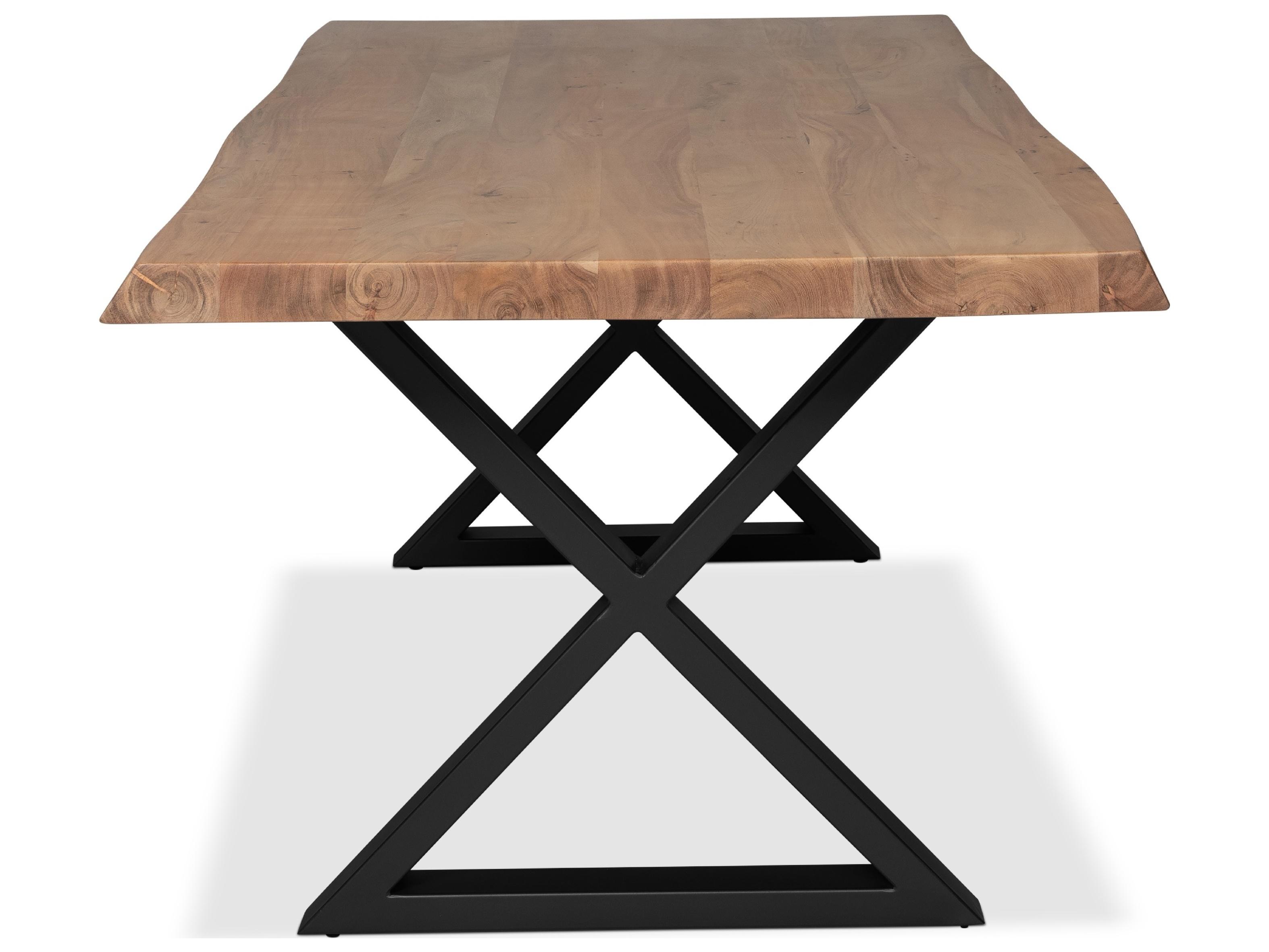 Urbia Brooks Dining Table Base Teak Top Black Base