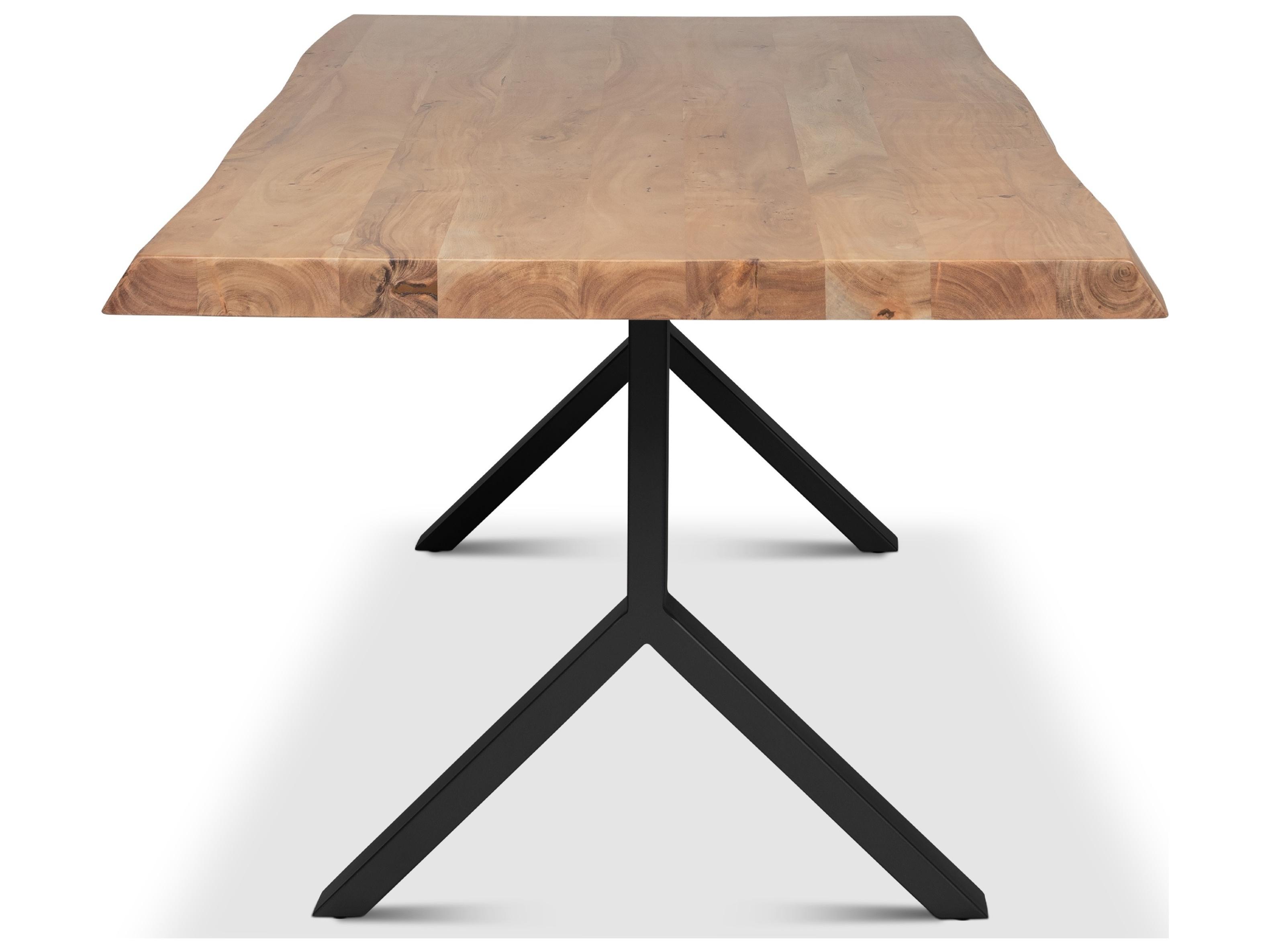 Urbia Brooks Dining Table Y Base Teak Top Black Base