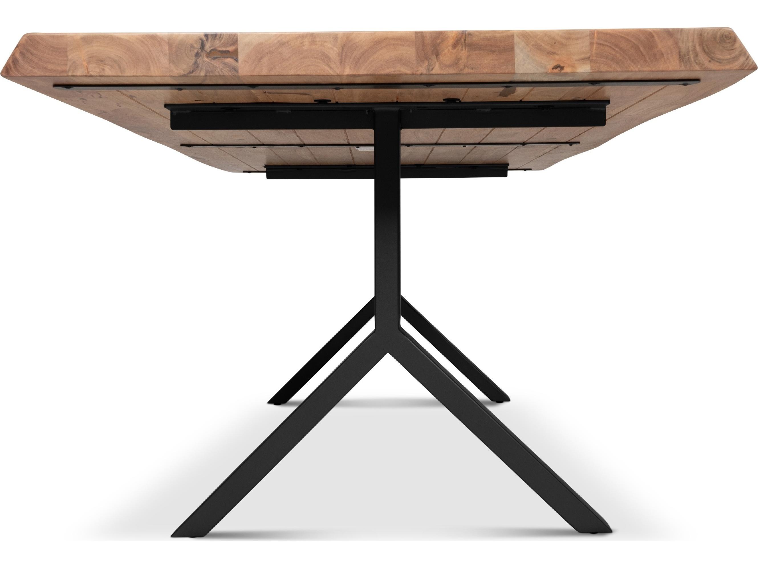 Urbia Brooks Dining Table Y Base Teak Top Black Base