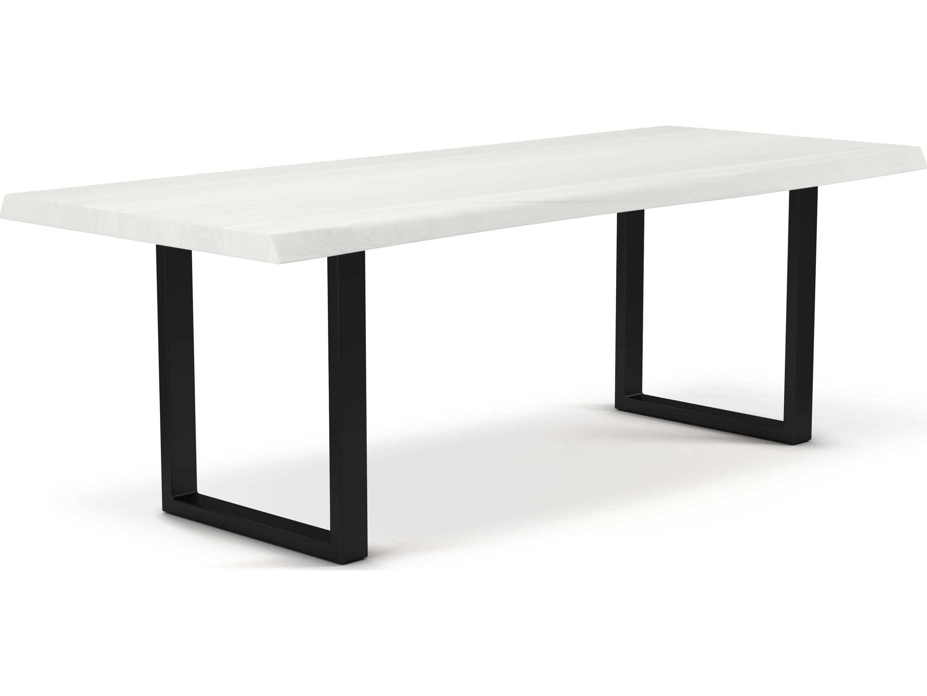 Urbia Brooks Rectangular Wood White Wash Black Dining Table