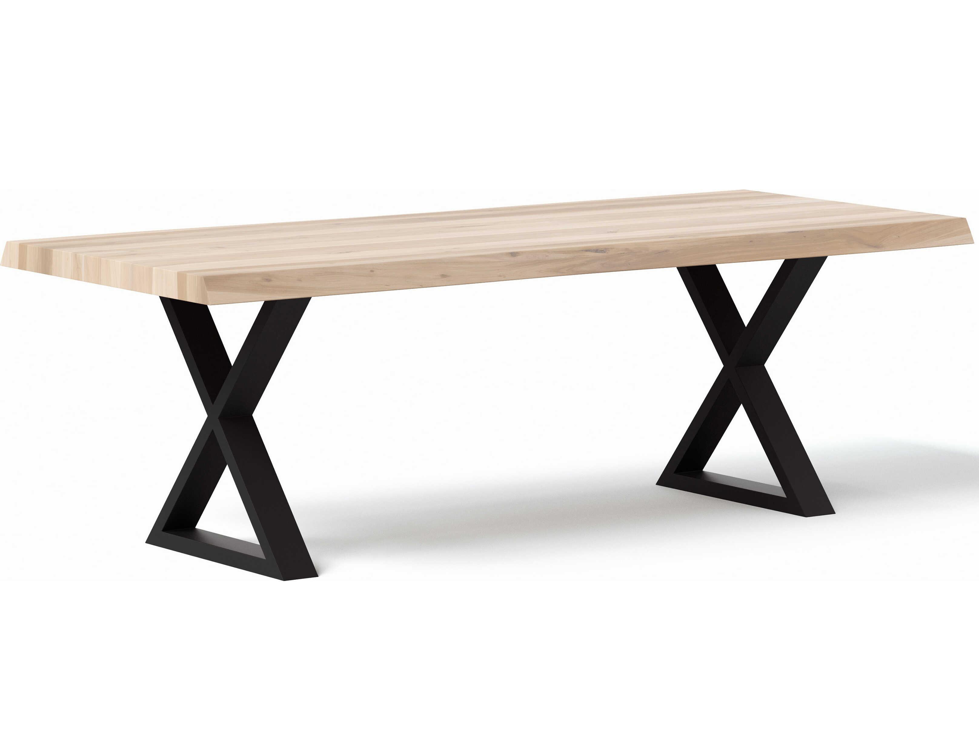 Urbia Brooks Rectangular Wood White Wash Black Dining Table